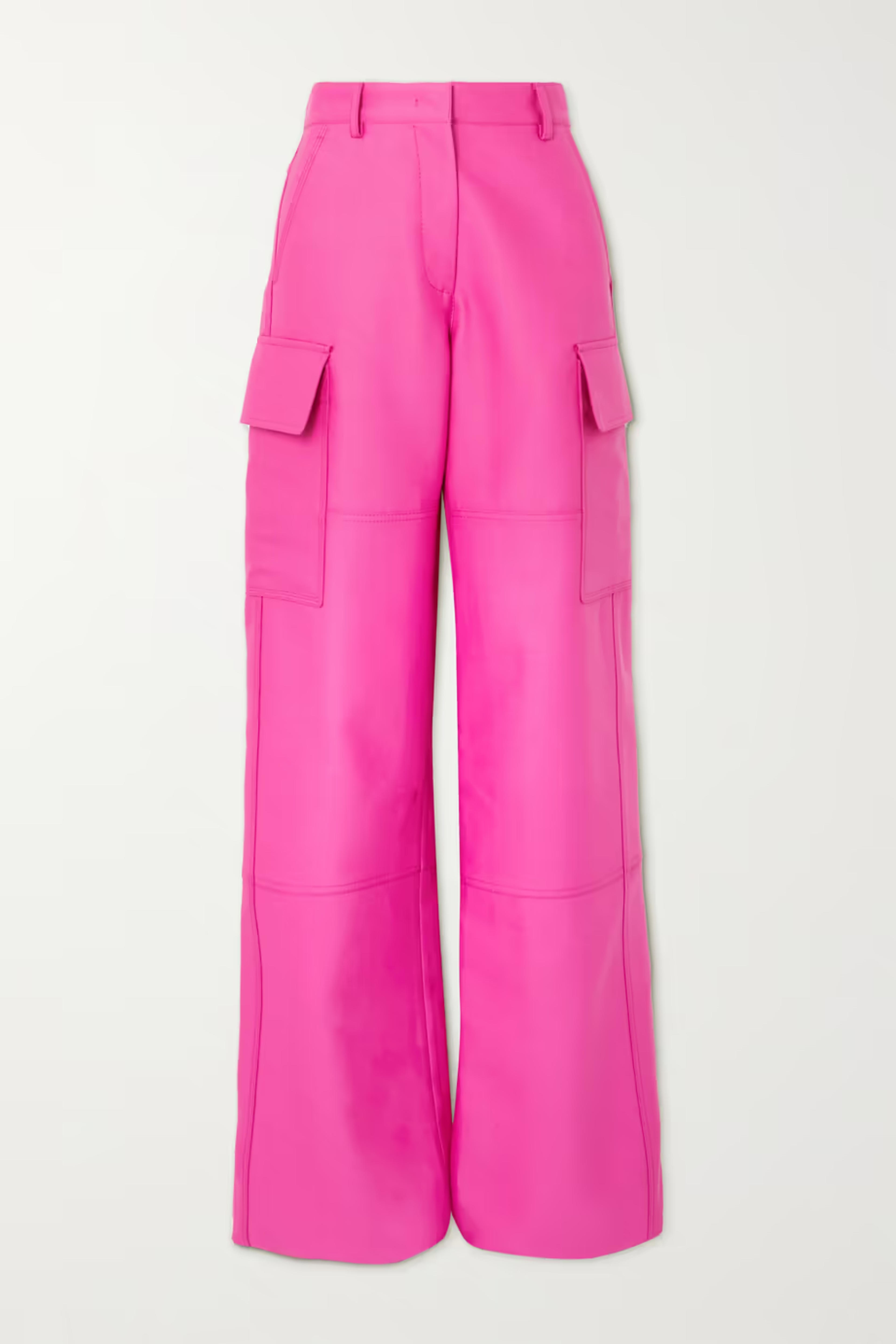 Pink Cotton, wool and silk-blend wide-leg pants | VALENTINO | NET-A-PORTER