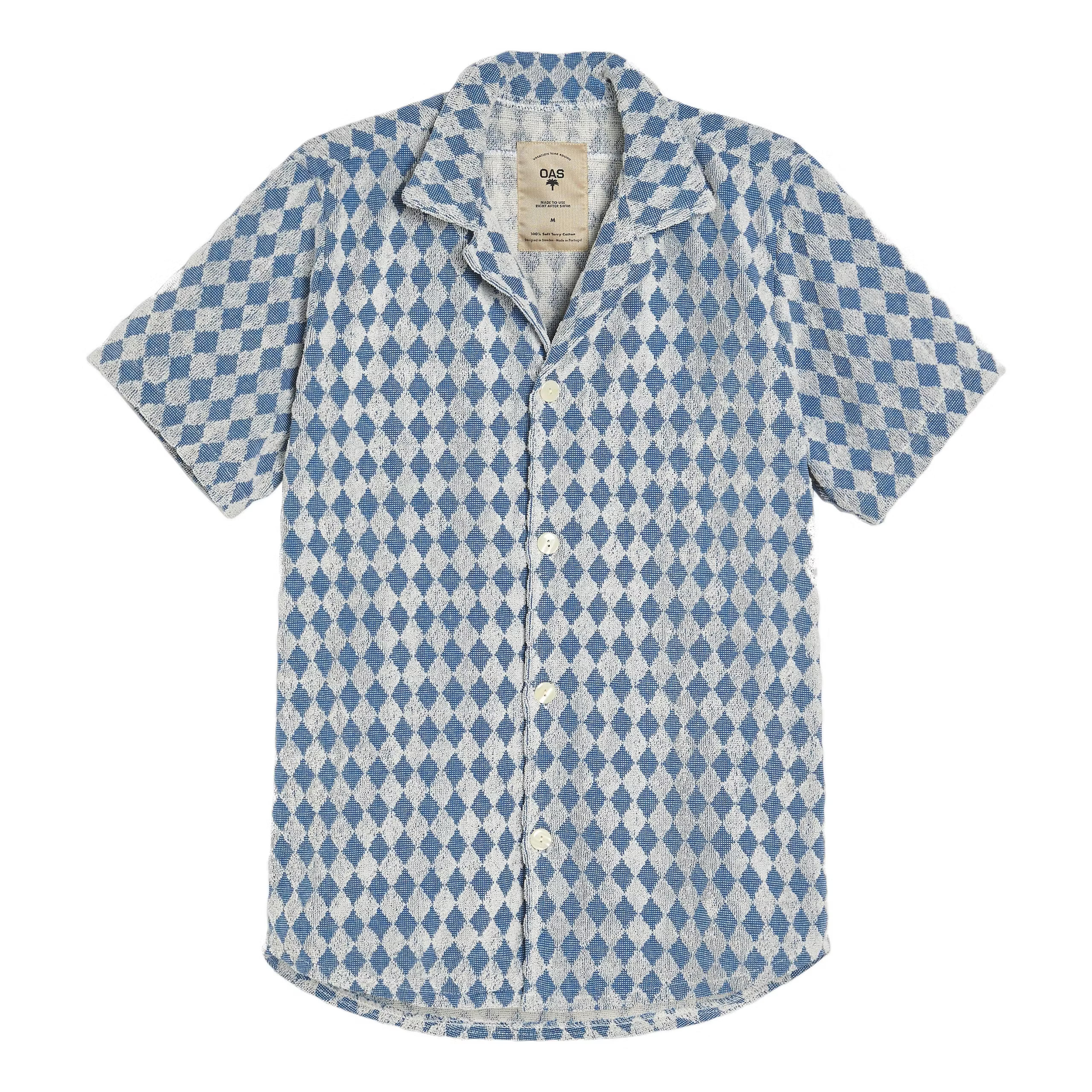 OAS Diamond Short Sleeve Terry Shirt - Navy | Short Sleeve Shirts | Huckberry