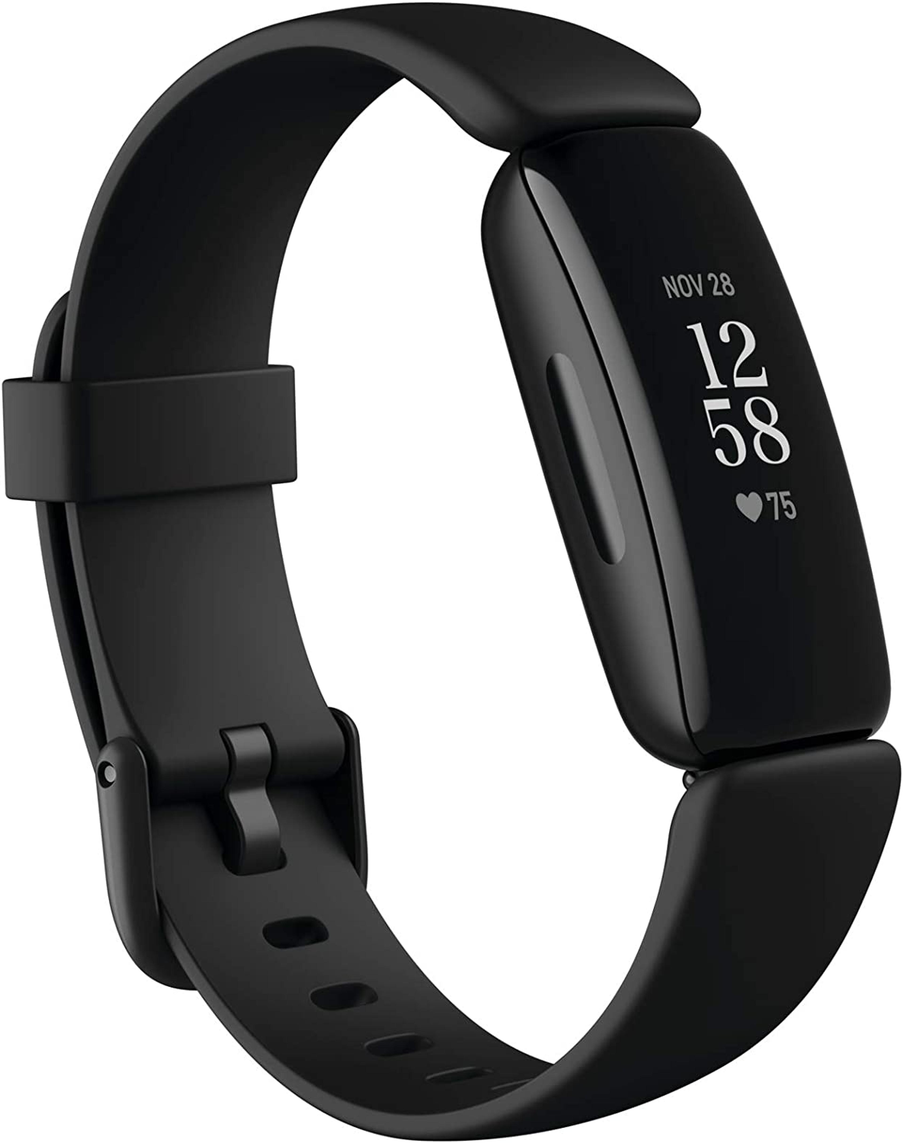 Fitbit Inspire 2 Health & Fitness Tracker with a Free 1-Year Fitbit Premium Trial, 24/7 Heart Rate, Black/Black, One Size (S & L Bands Included)