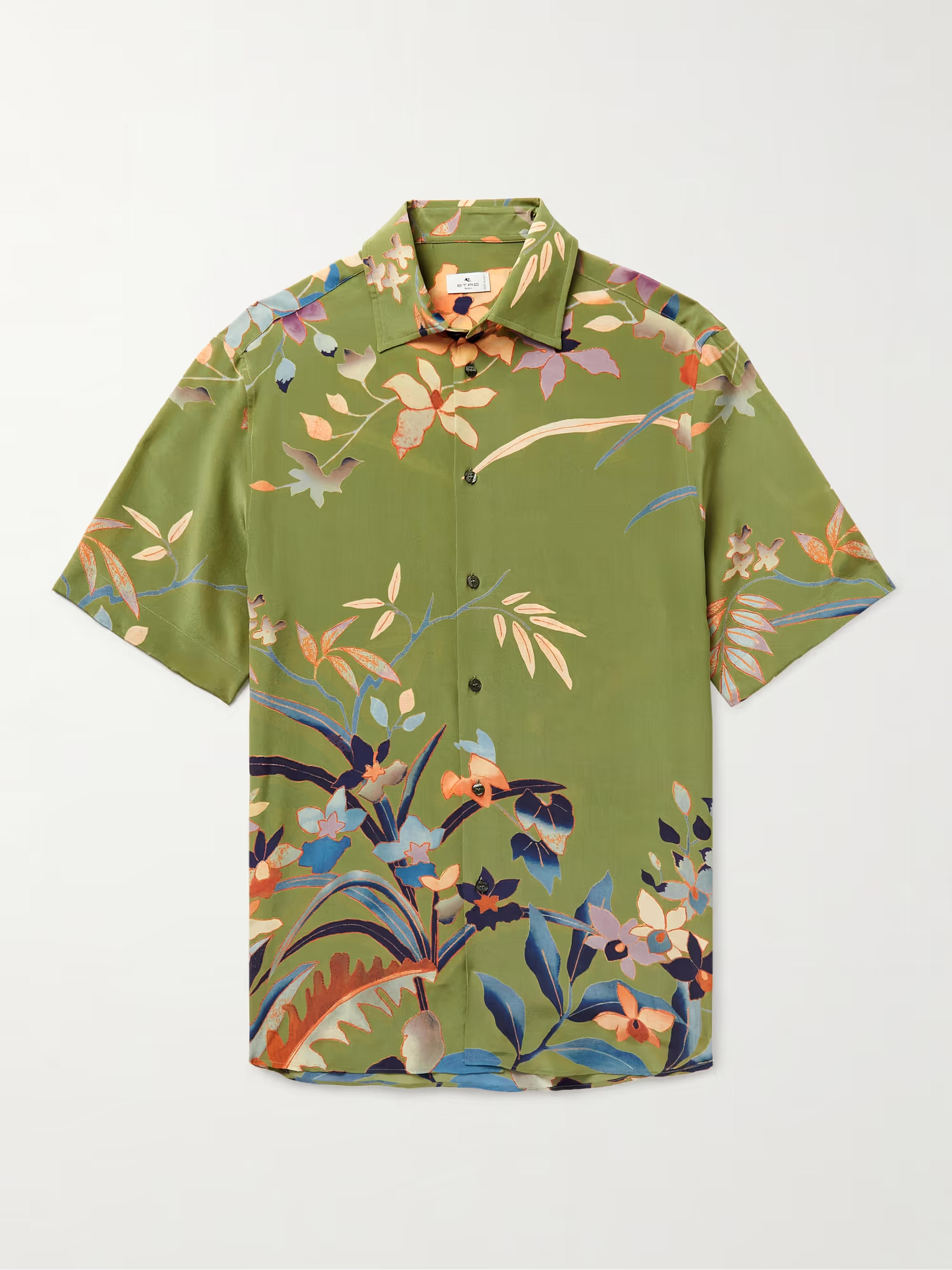 ETRO Floral-Print Silk Shirt | MR PORTER