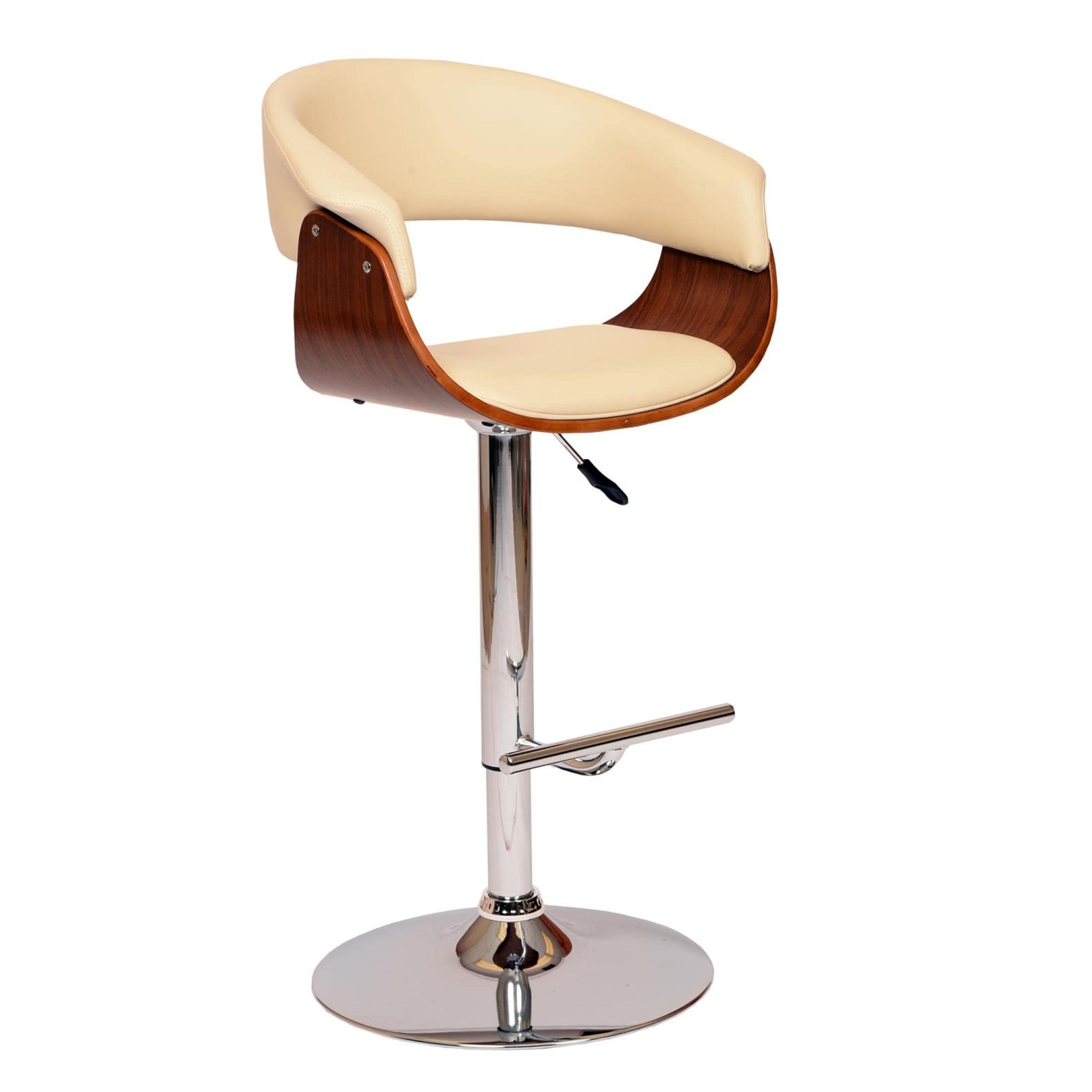 Amazon.com: Armen Living Paris Swivel Barstool in Cream Faux Leather and Chrome Finish : Home & Kitchen