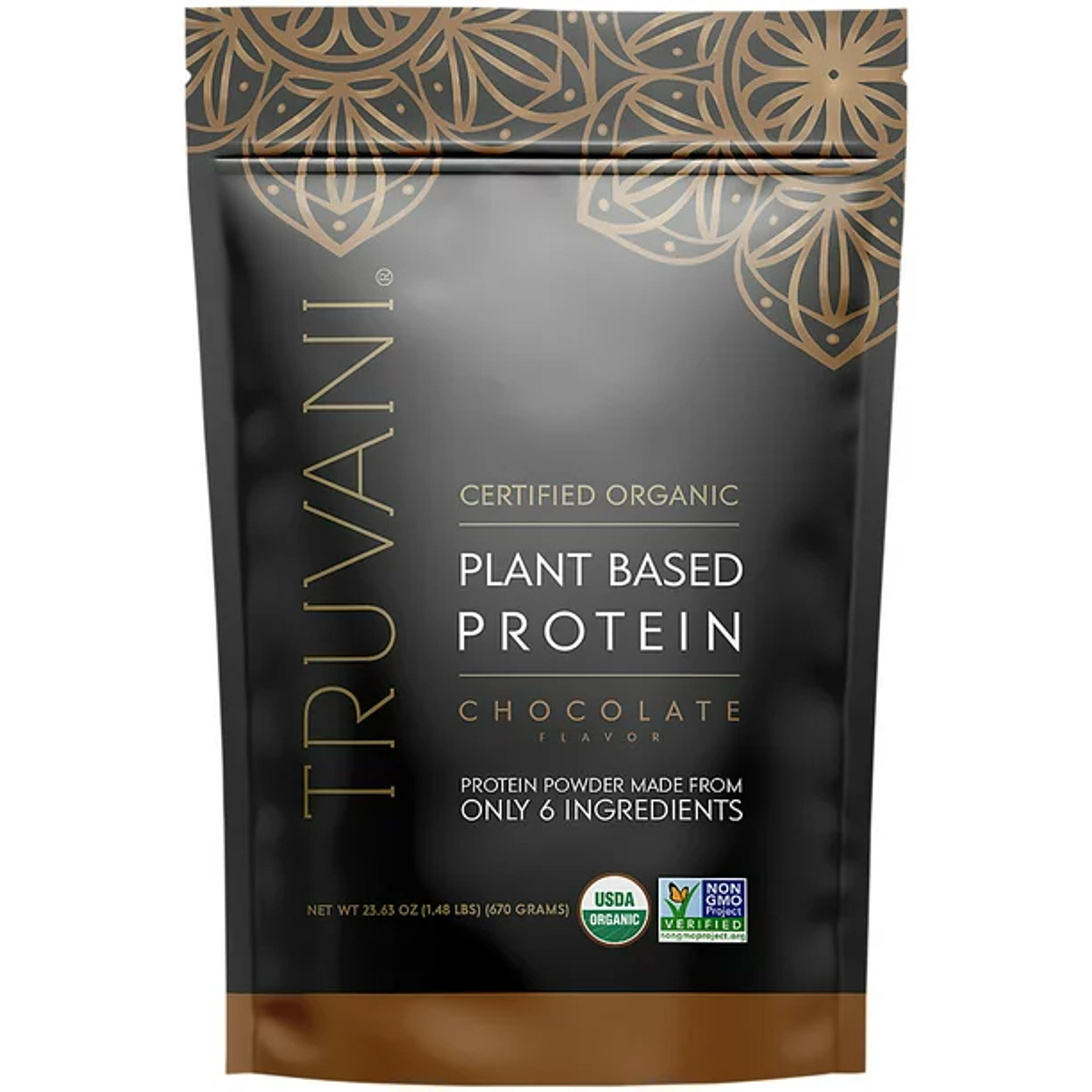 Organic Plant Based Protein Powder - Chocolate (1.48 Lbs. / 20 Servings) - Walmart.com