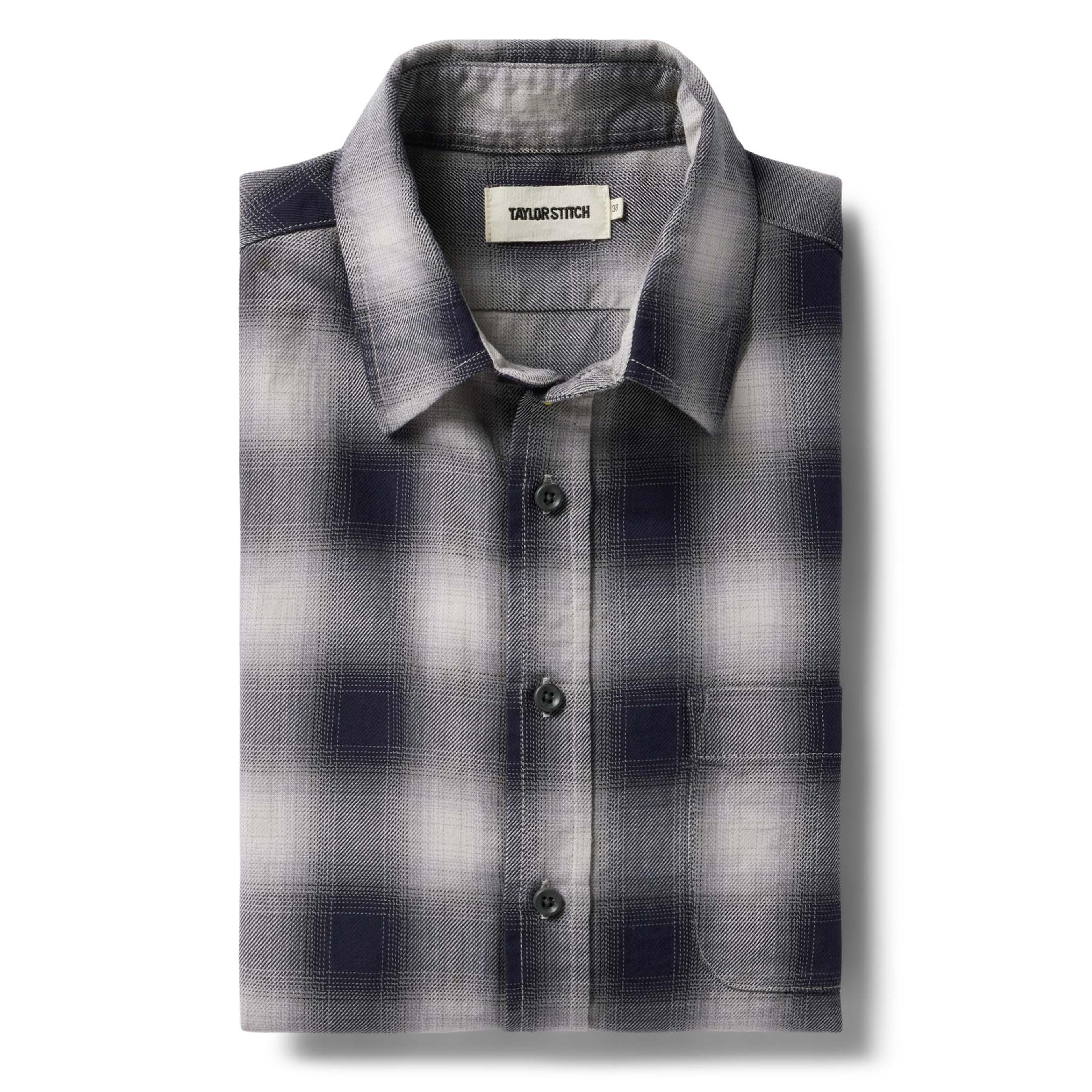 The California in Storm Plaid Ombre Twill | Men's Shirts