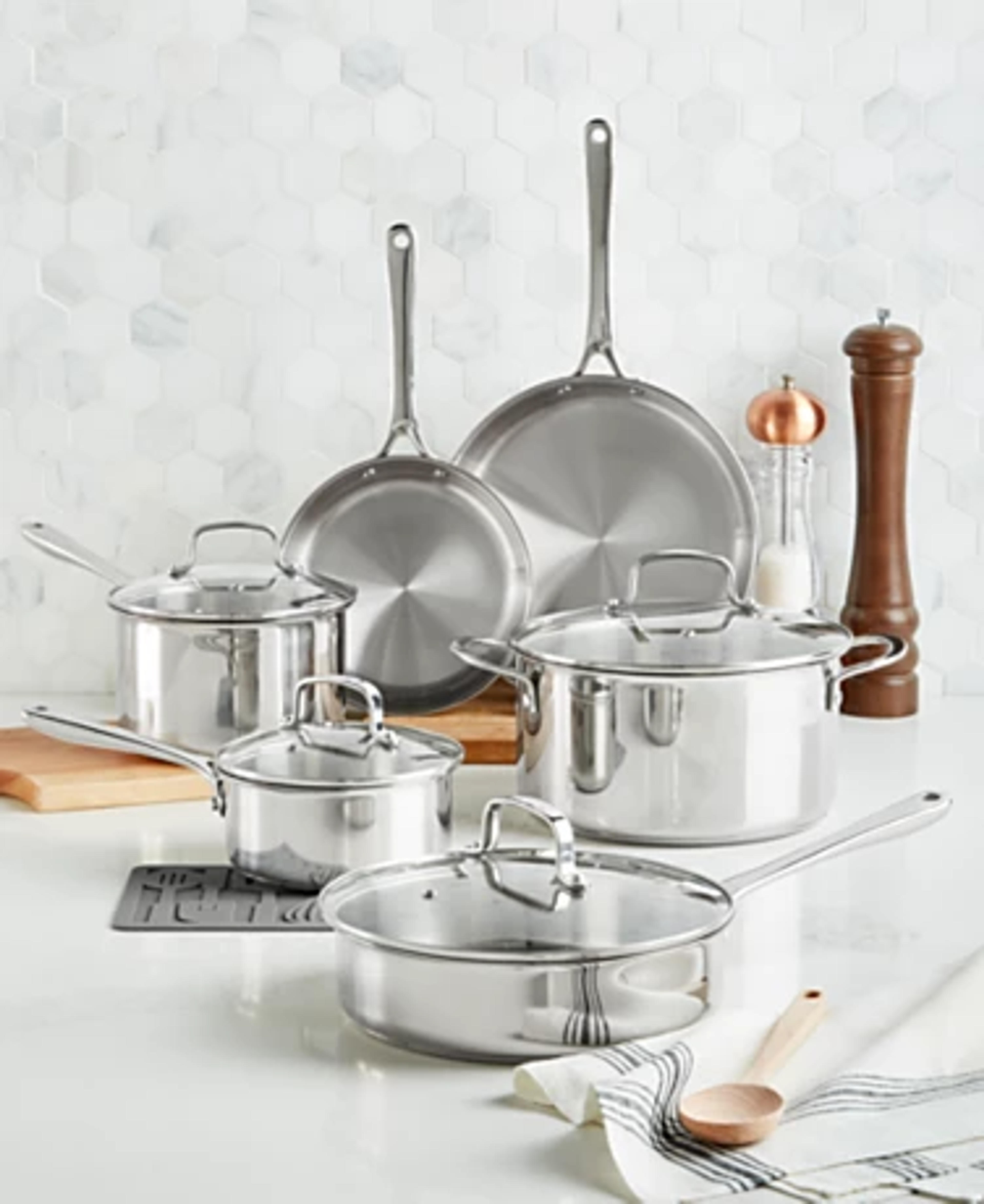 The Cellar Stainless Steel 11-Pc. Cookware Set, Created for Macy's - Macy's