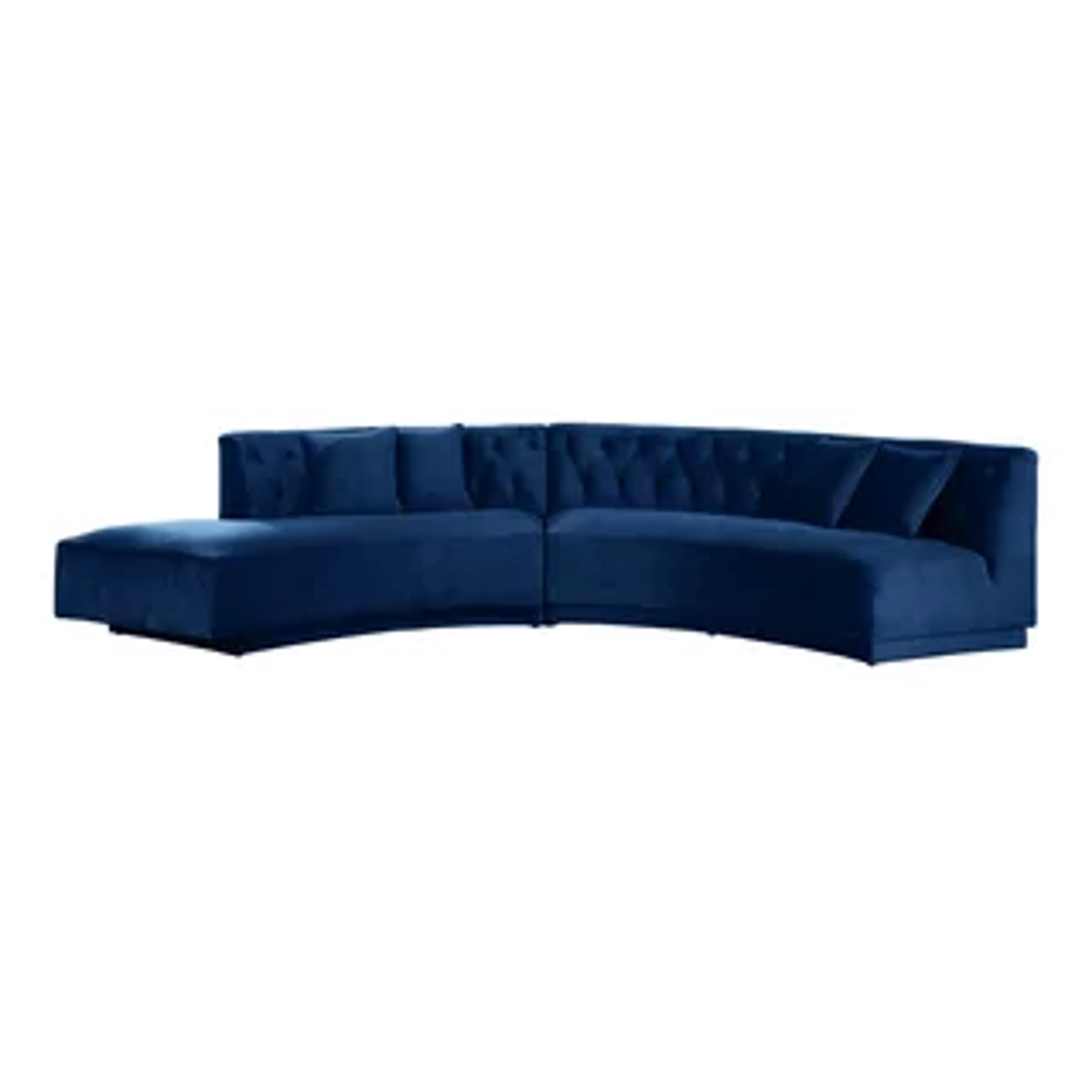 Kenzi Gray Velvet Sectional - Contemporary - Sectional Sofas - by Meridian Furniture