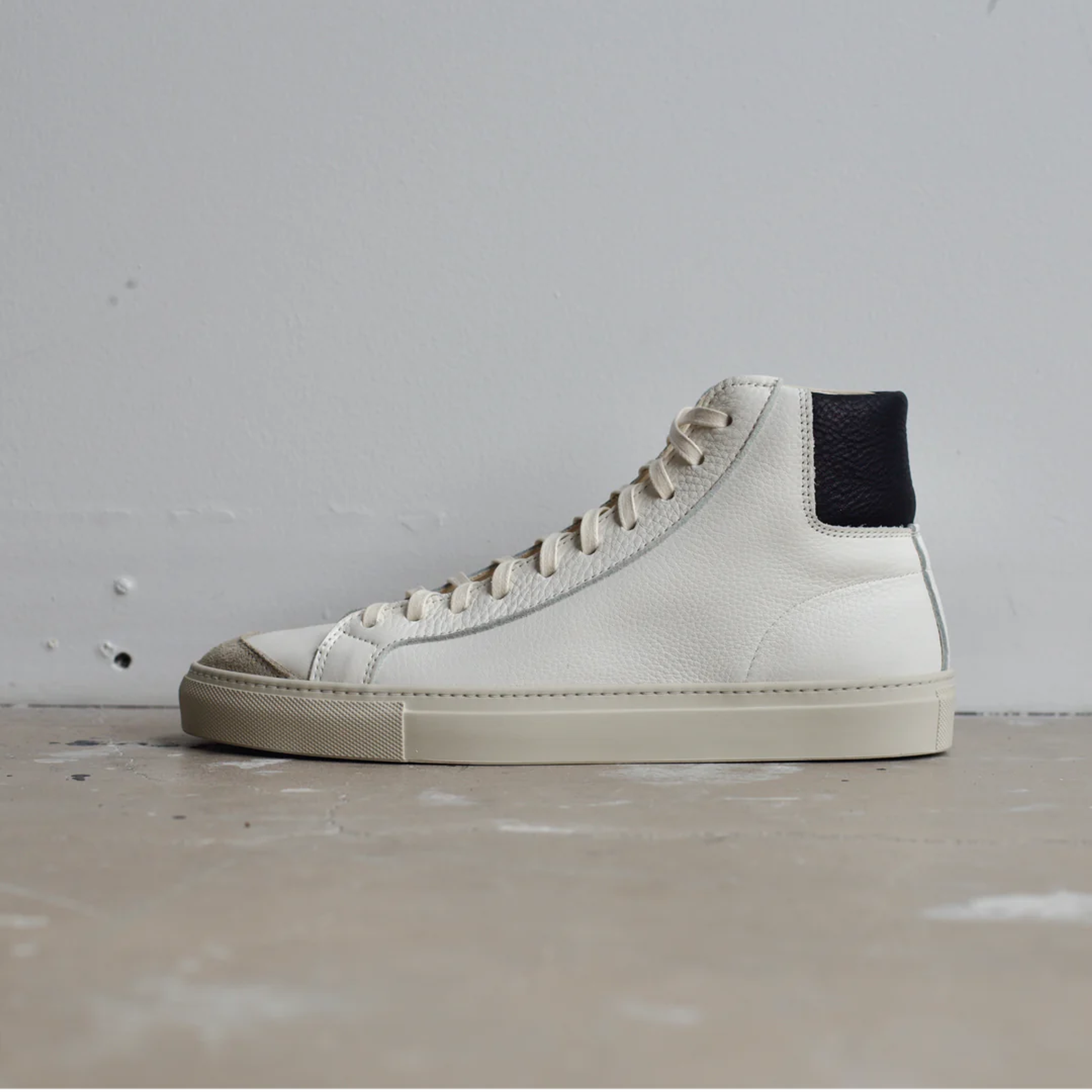 Men's James Court Sneaker | Hi | Ivory and Black – Opie Way