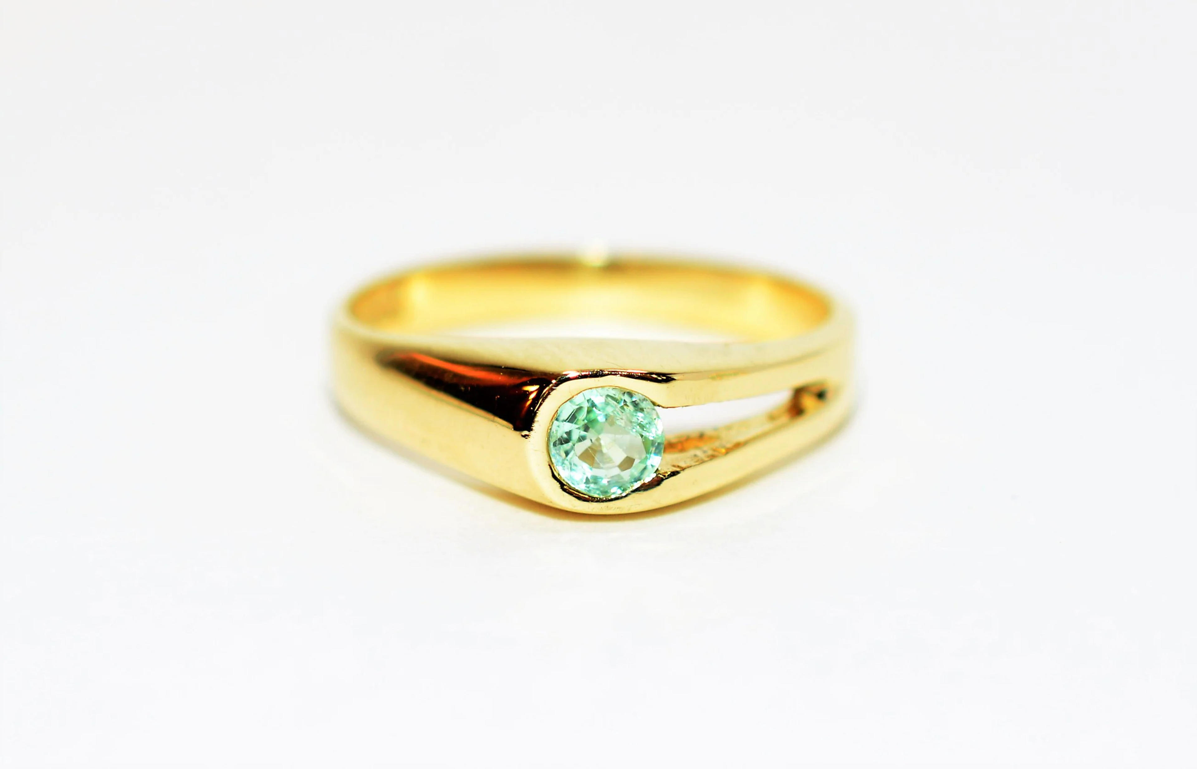 Natural Paraiba Tourmaline Ring 14K Solid Gold .22ct Solitaire Ring Gemstone Ring Fine Jewelry Women's Ring Birthstone Estate Ring Jewellery