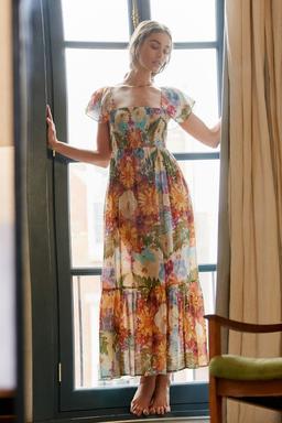 Moxy Collective Smocked Floral Maxi Dress