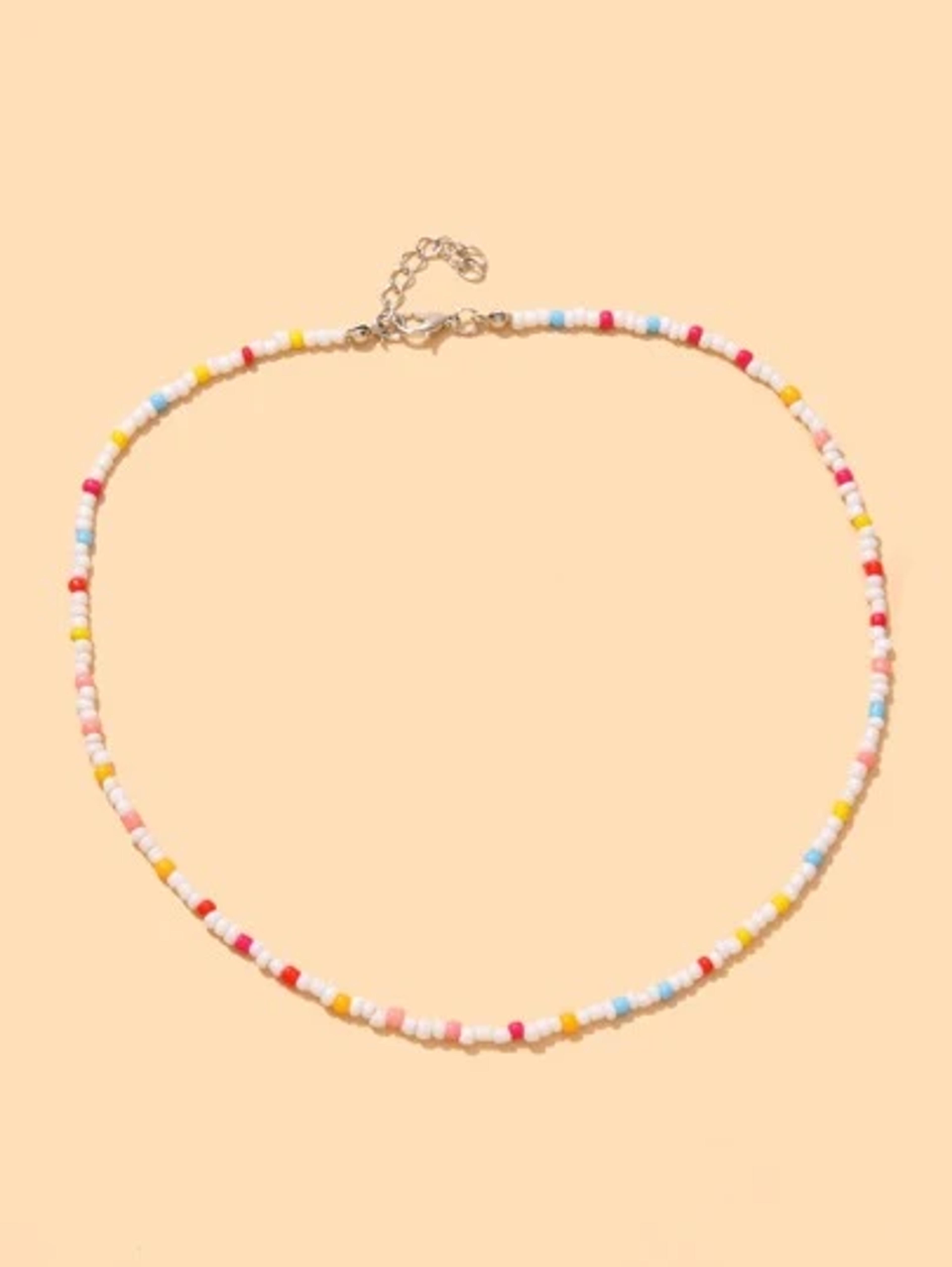 Color Block Beaded Necklace