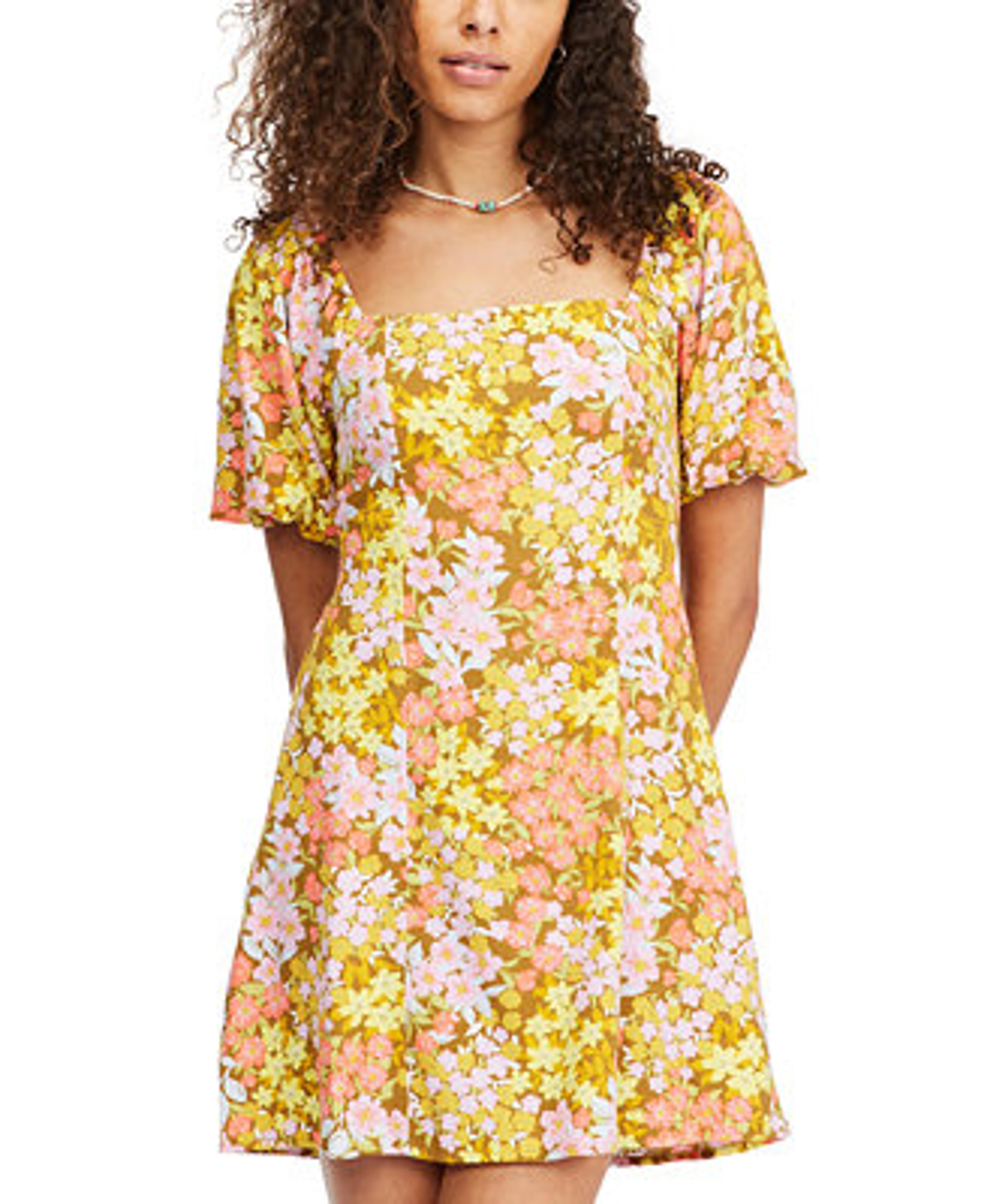 Billabong Juniors' Paradise Puff-Sleeve Mini Dress & Reviews - Dresses - Juniors - Macy's