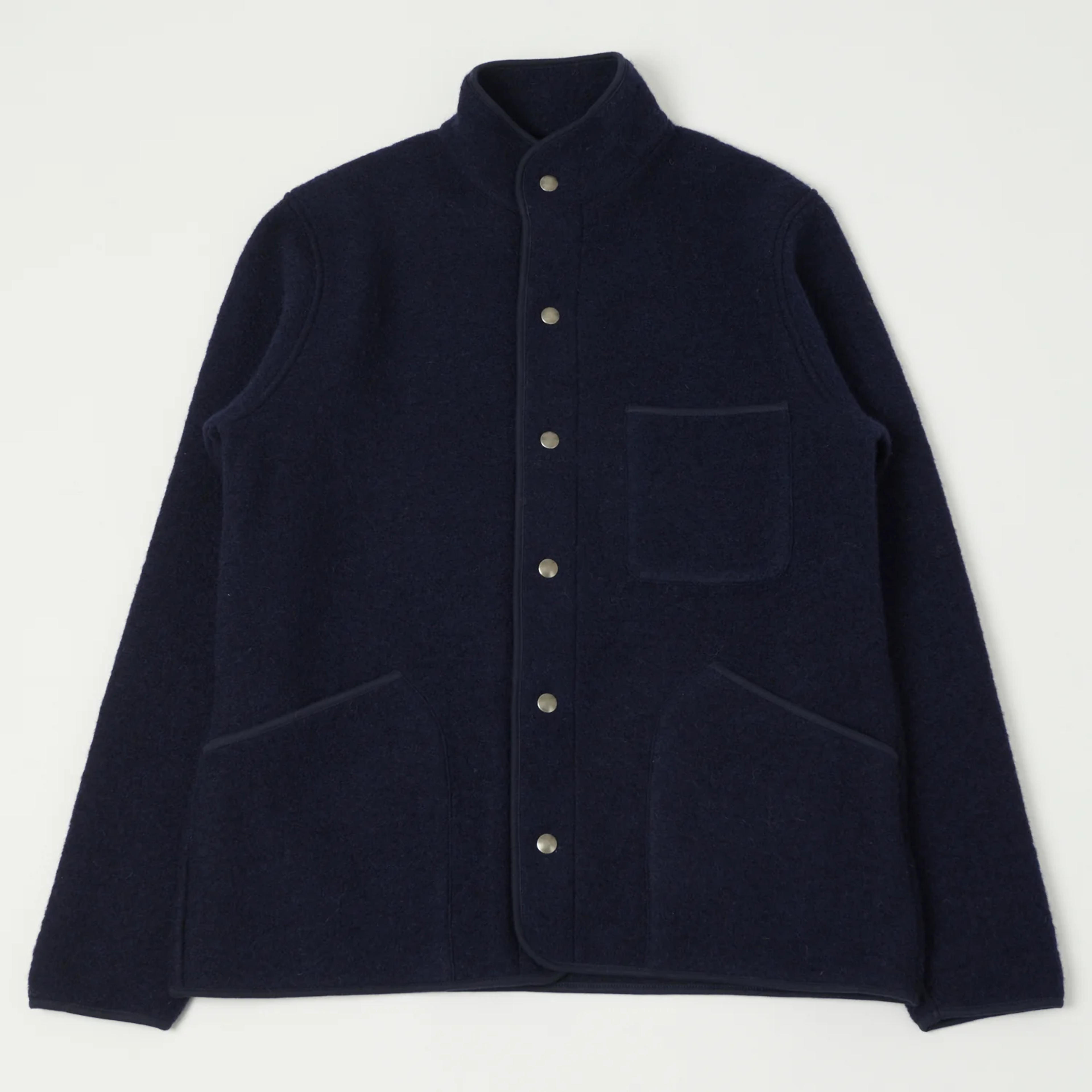 Hartford 'Jason' Knitted Wool Jacket - Navy