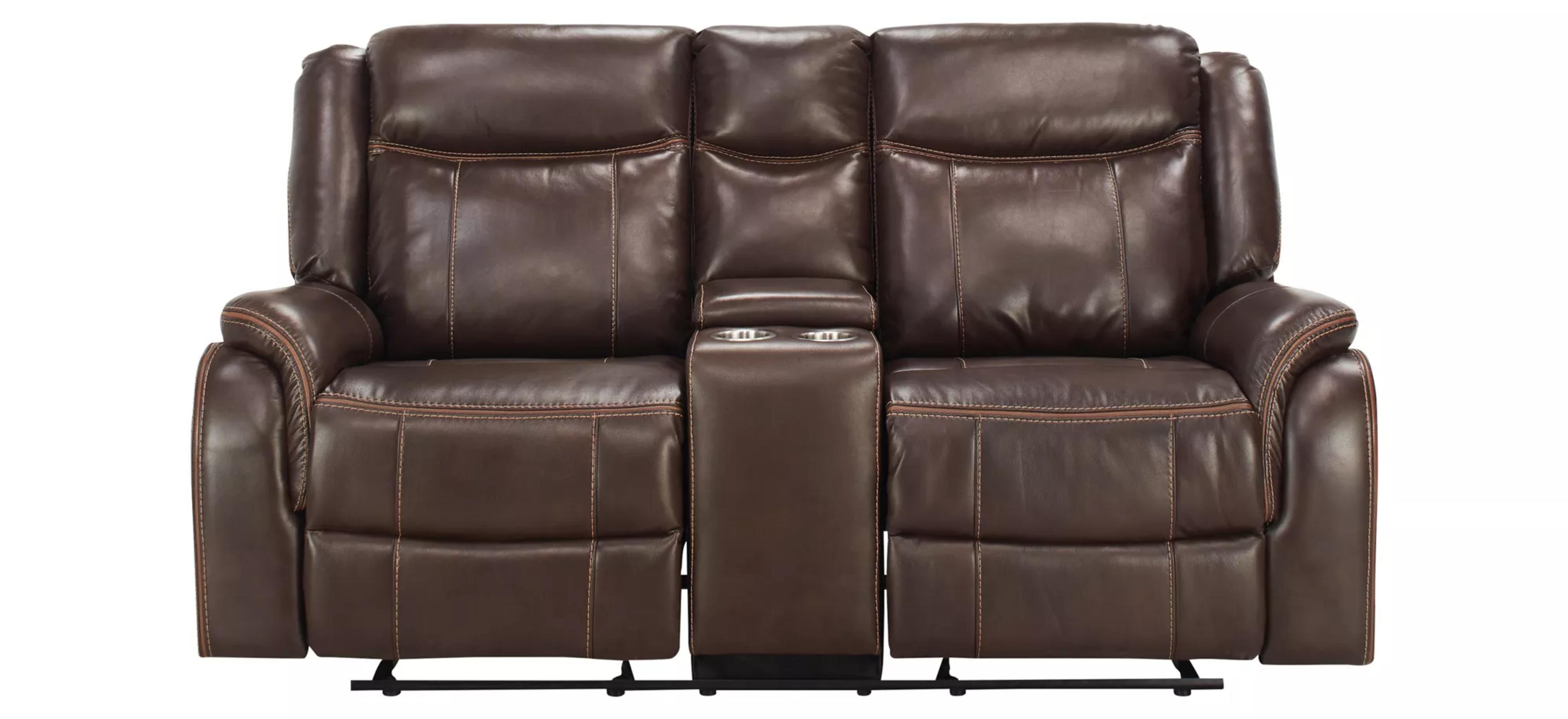 Carrera Gliding Reclining Console Loveseat | Raymour & Flanigan