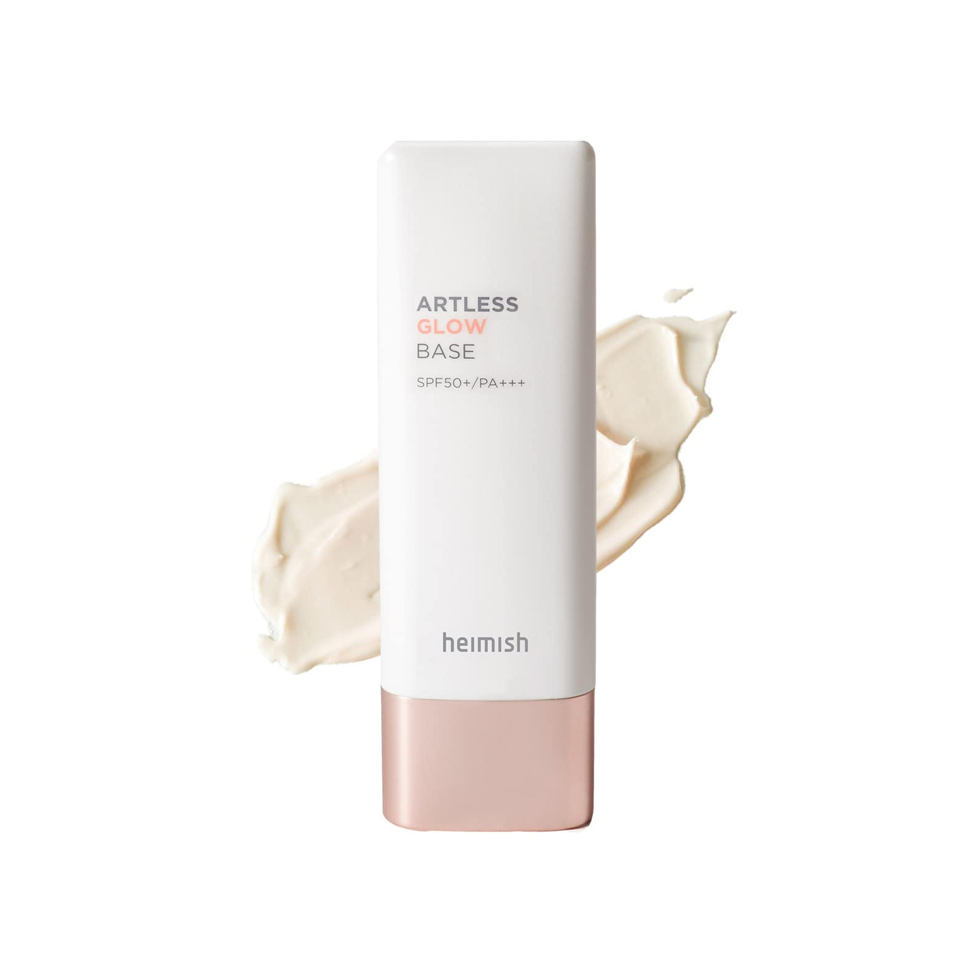 heimish Artless Glow Base SPF 50+ PA+++ 1.4fl.oz/40ml | Moisturizer, Sunscreen to Makeup Base | Cruelty-free, All-In-One, Glowy Skin, All Skin Types, Lightweight, Soft Cream texture, face primer