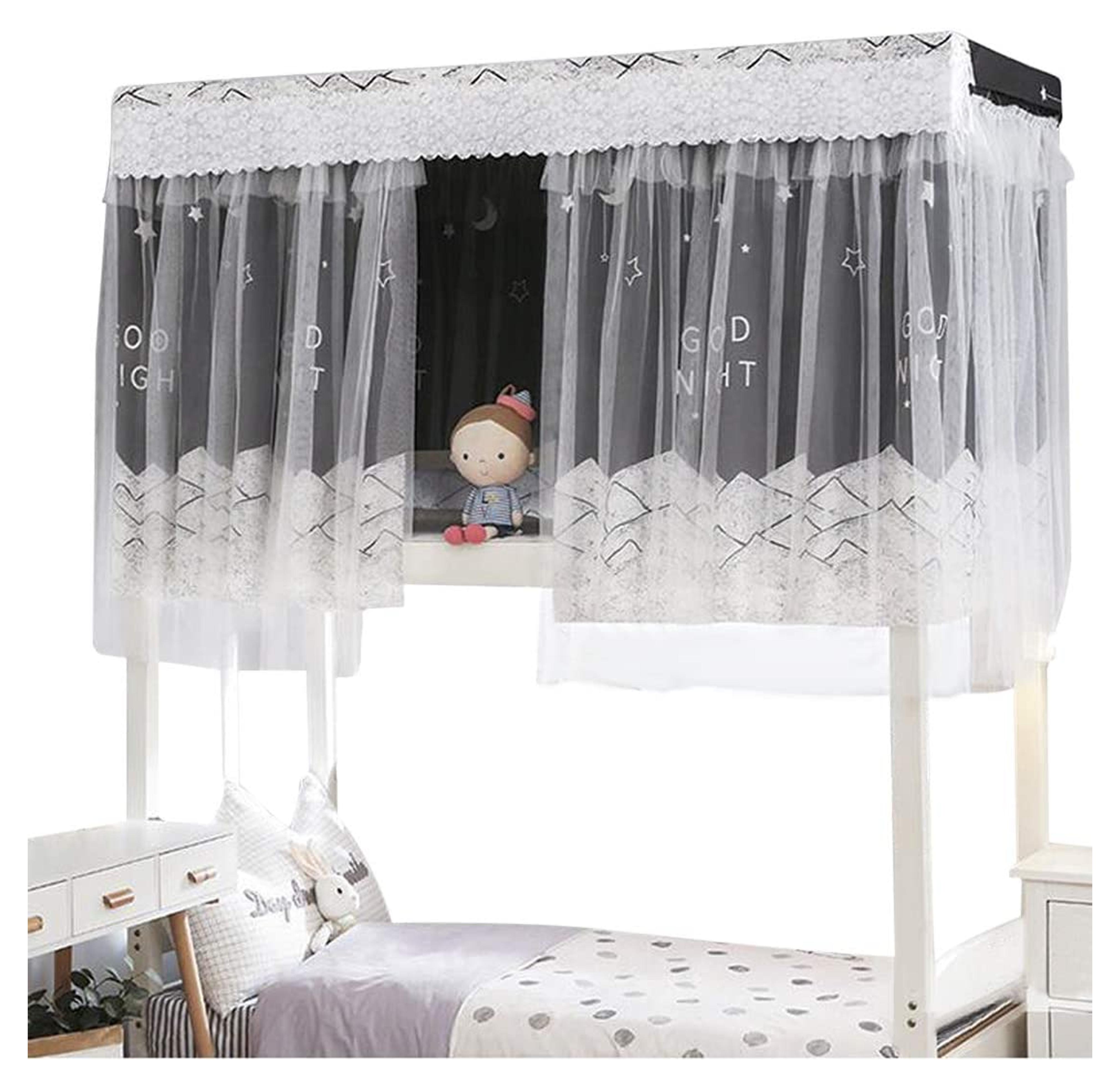 Dorm Bunk Bed Curtain Printed Blackout Curtain Single Bed Tent Curtain Student Cloth Shading Bed Canopy Spread Curtain Mosquito Net Student Sleep Privacy Protection Net Home Bunk Bed Screen