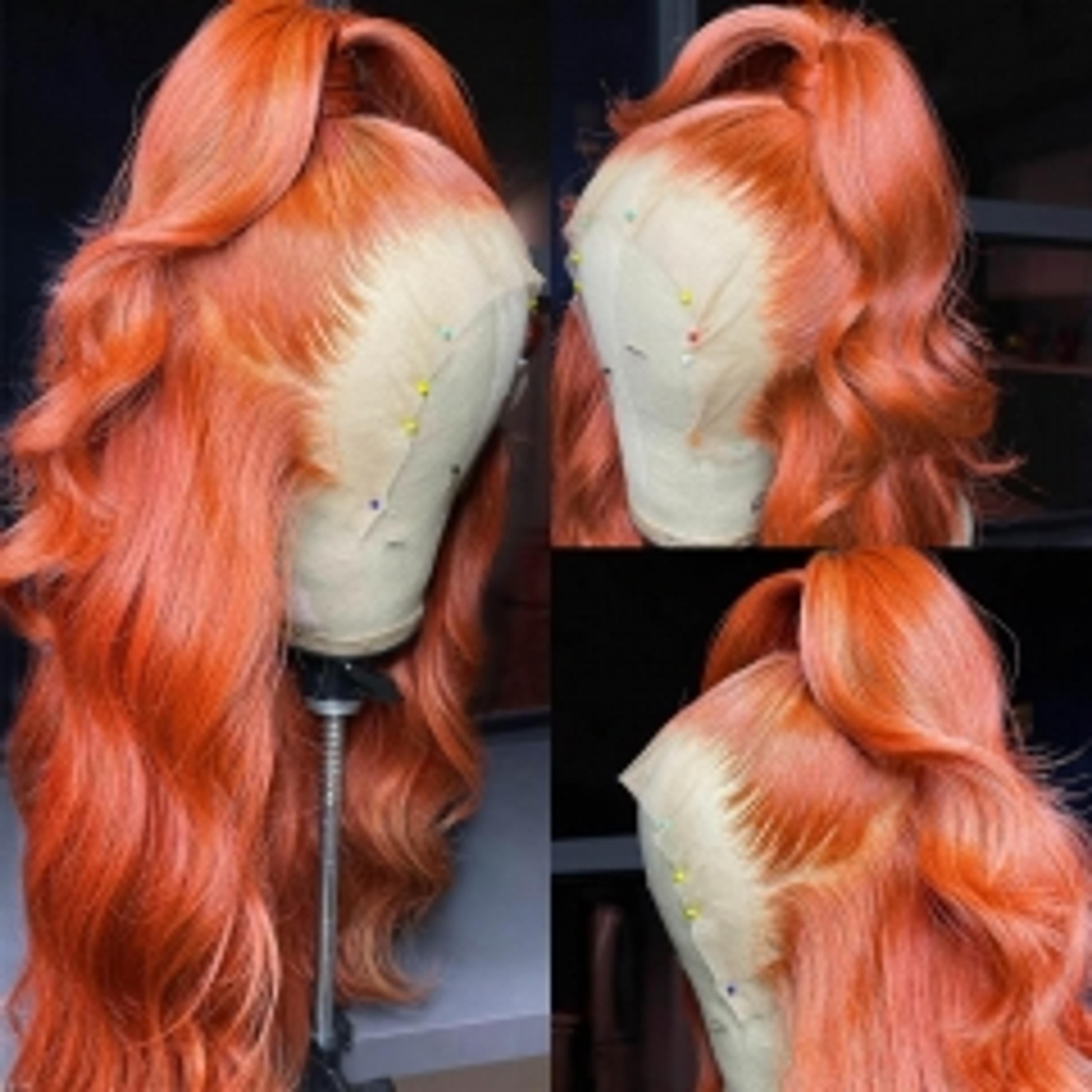 NEW IN 13A Ginger Color 4*4/13*4 Transparent Lace Frontal Wig Body Wave 200% Density 18-30inch Silky Hair Best Human Hair