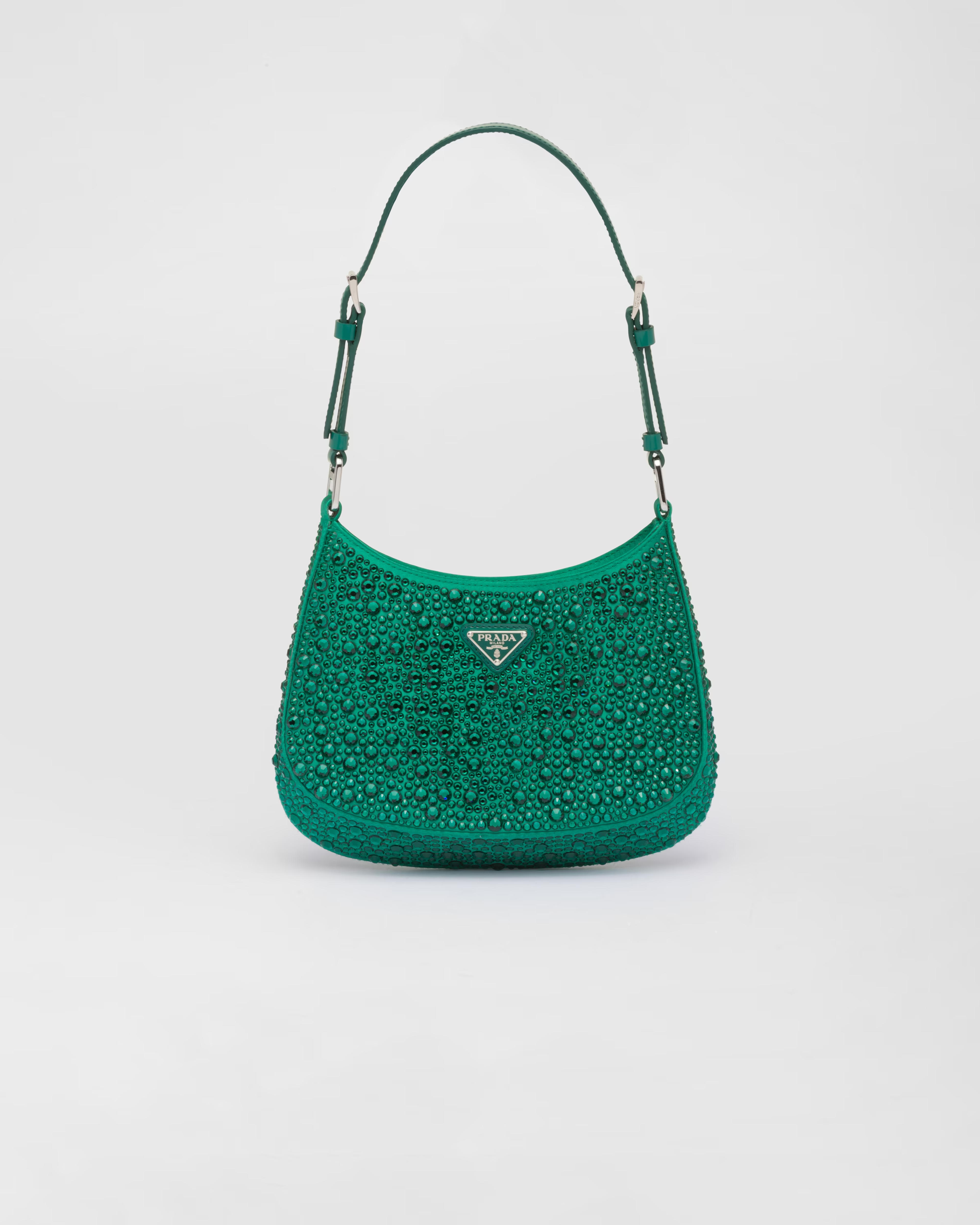 Prada - Women's Cleo Bag with Crystals Shoulder Bag - Green - Satin