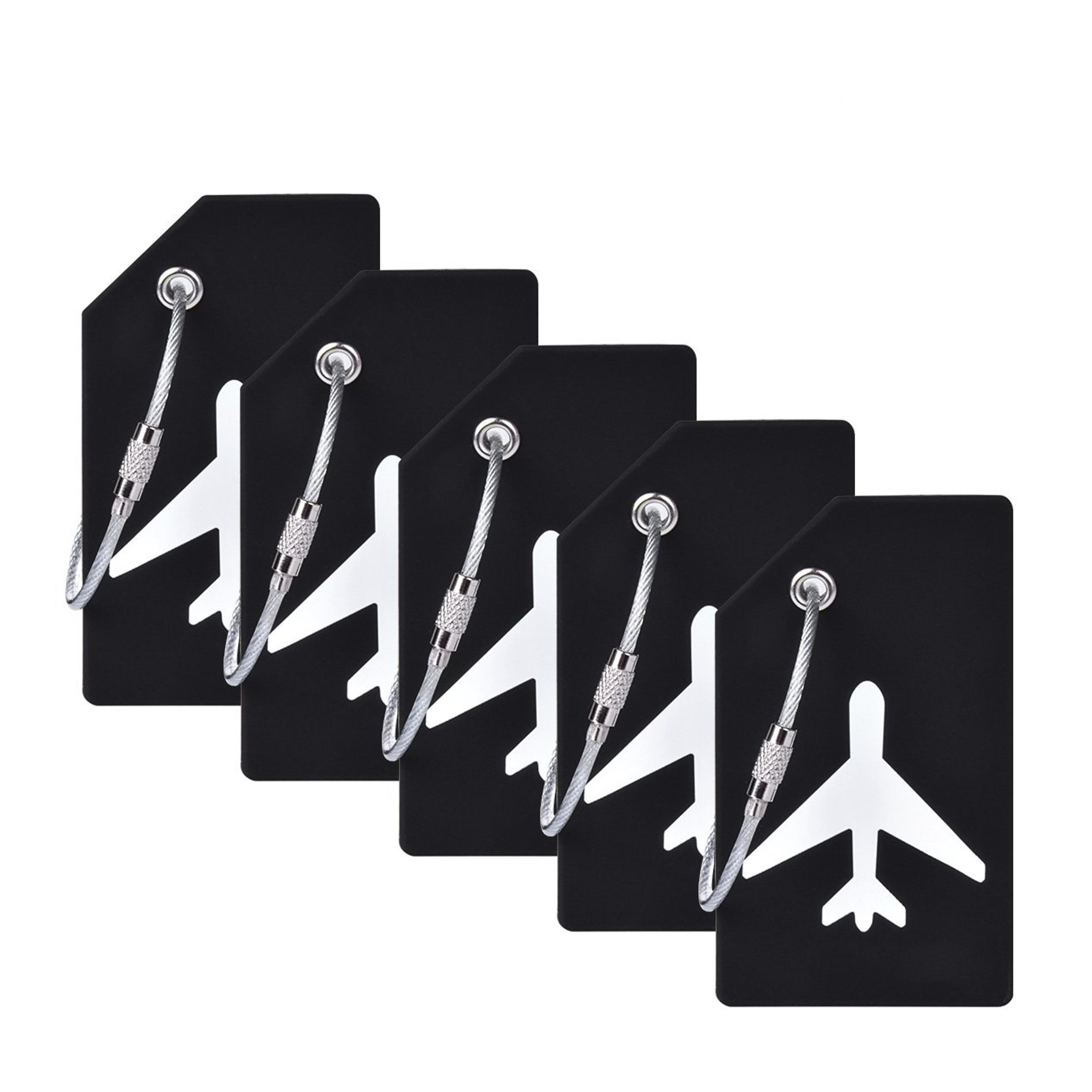 Amazon.com | 5Pack Black Silicone Luggage Tag with Name ID Card Perfect to Quickly Spot Luggage Suitcase by Ovener | Luggage Tags