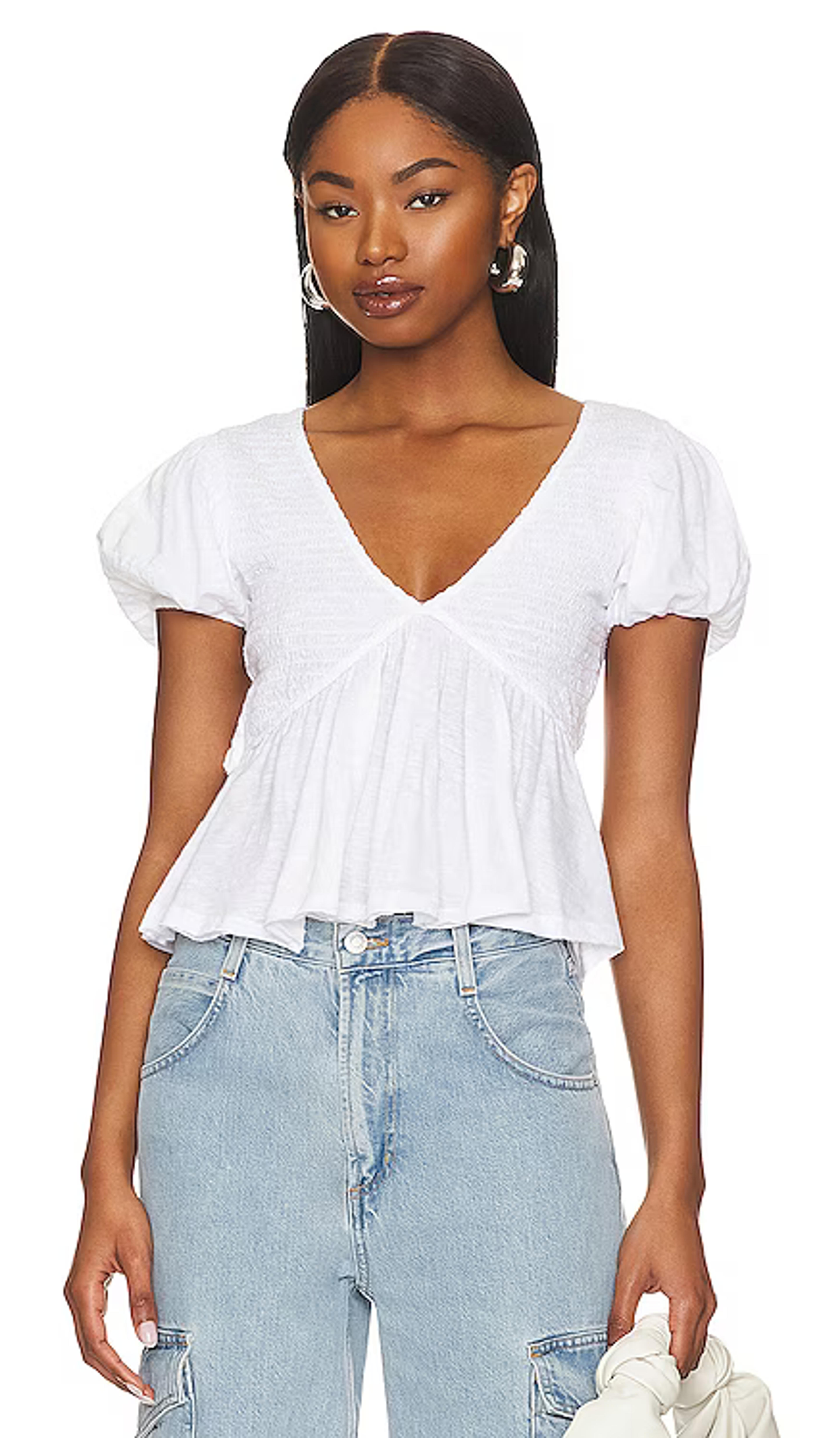 Free People Charlotte Top in Ivory | REVOLVE