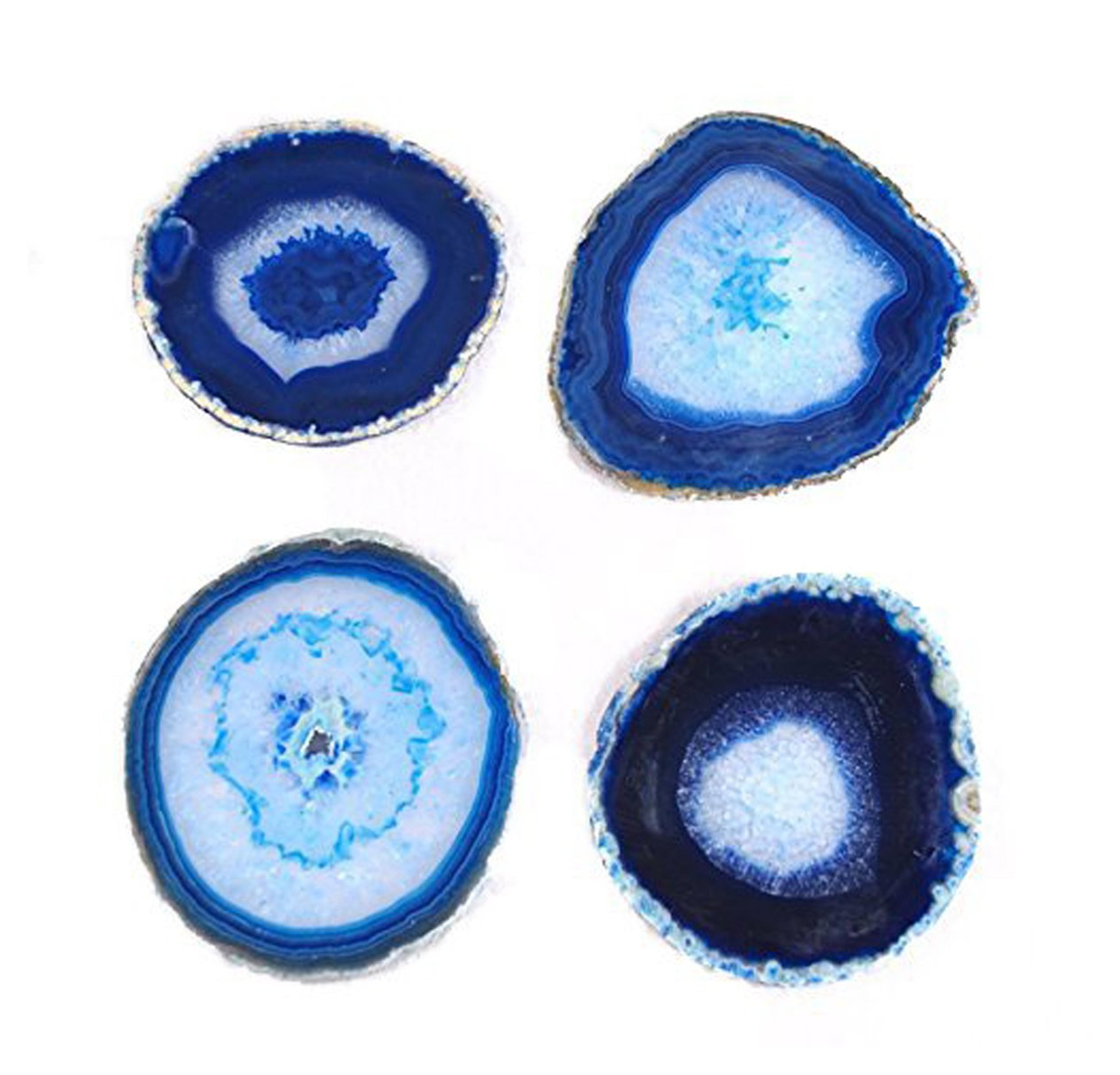 Blue Agate Coasters, Set of 4