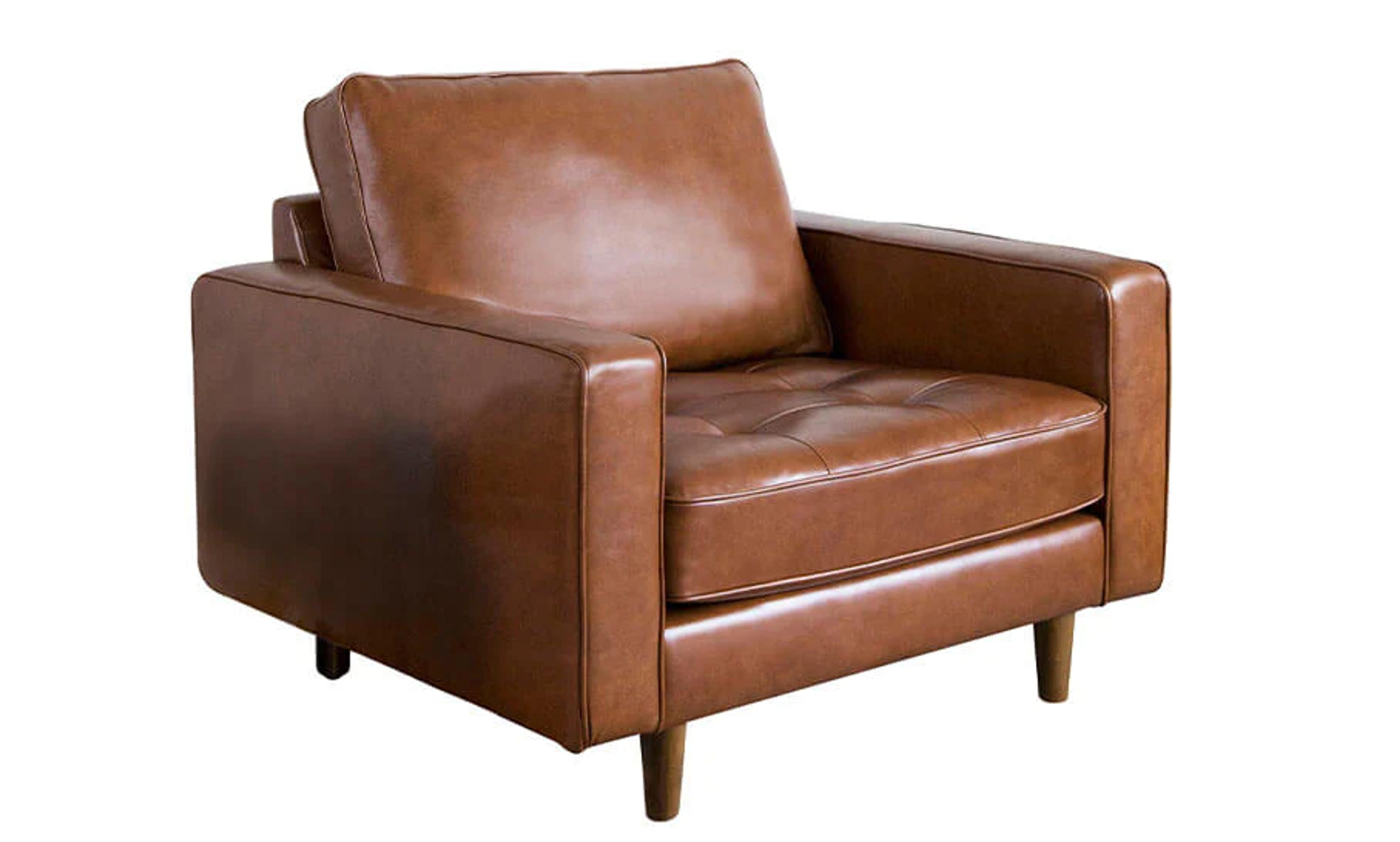 Holloway Mid-Century Leather Armchair