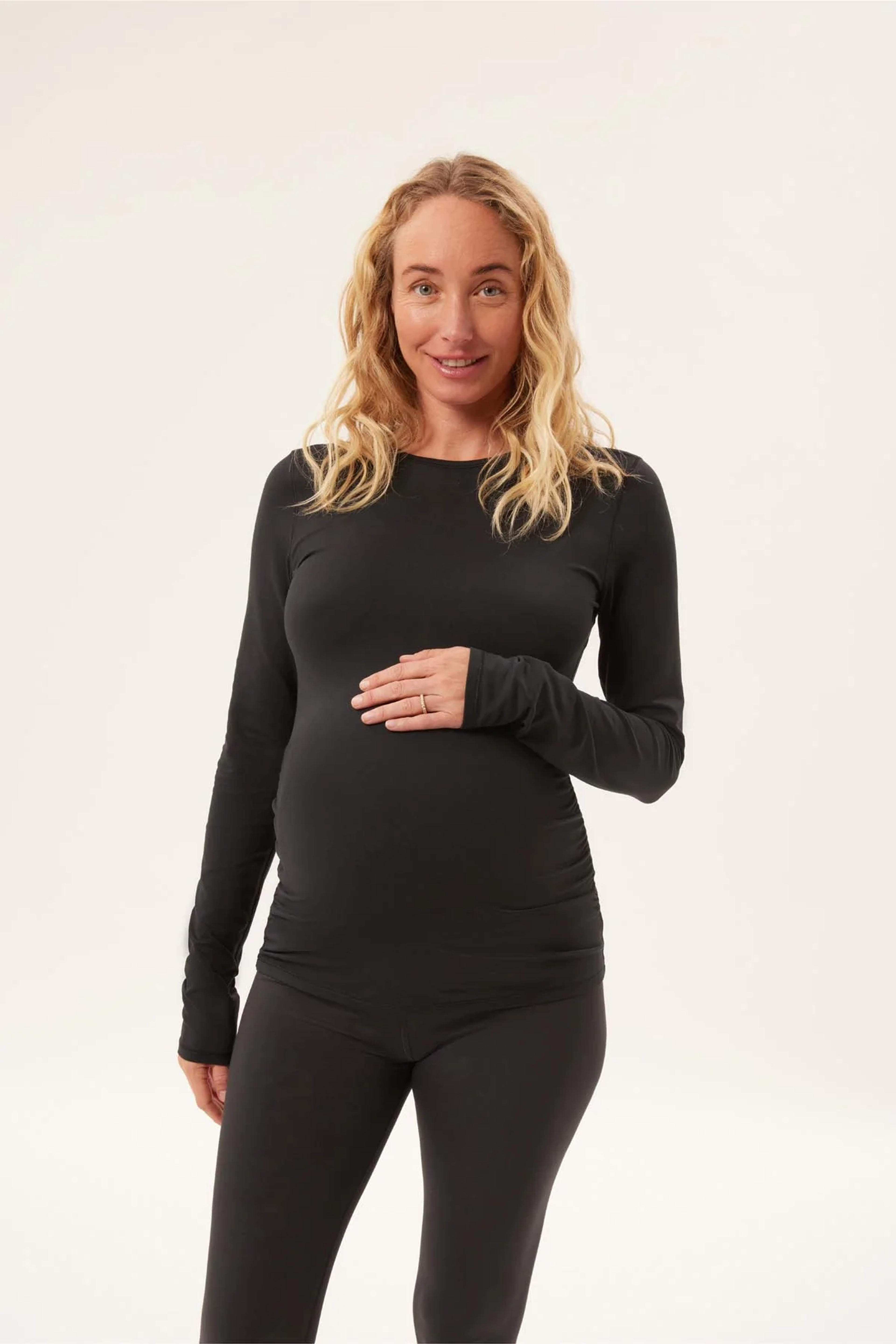 Black ReSet Maternity Long Sleeve Tee — Girlfriend Collective