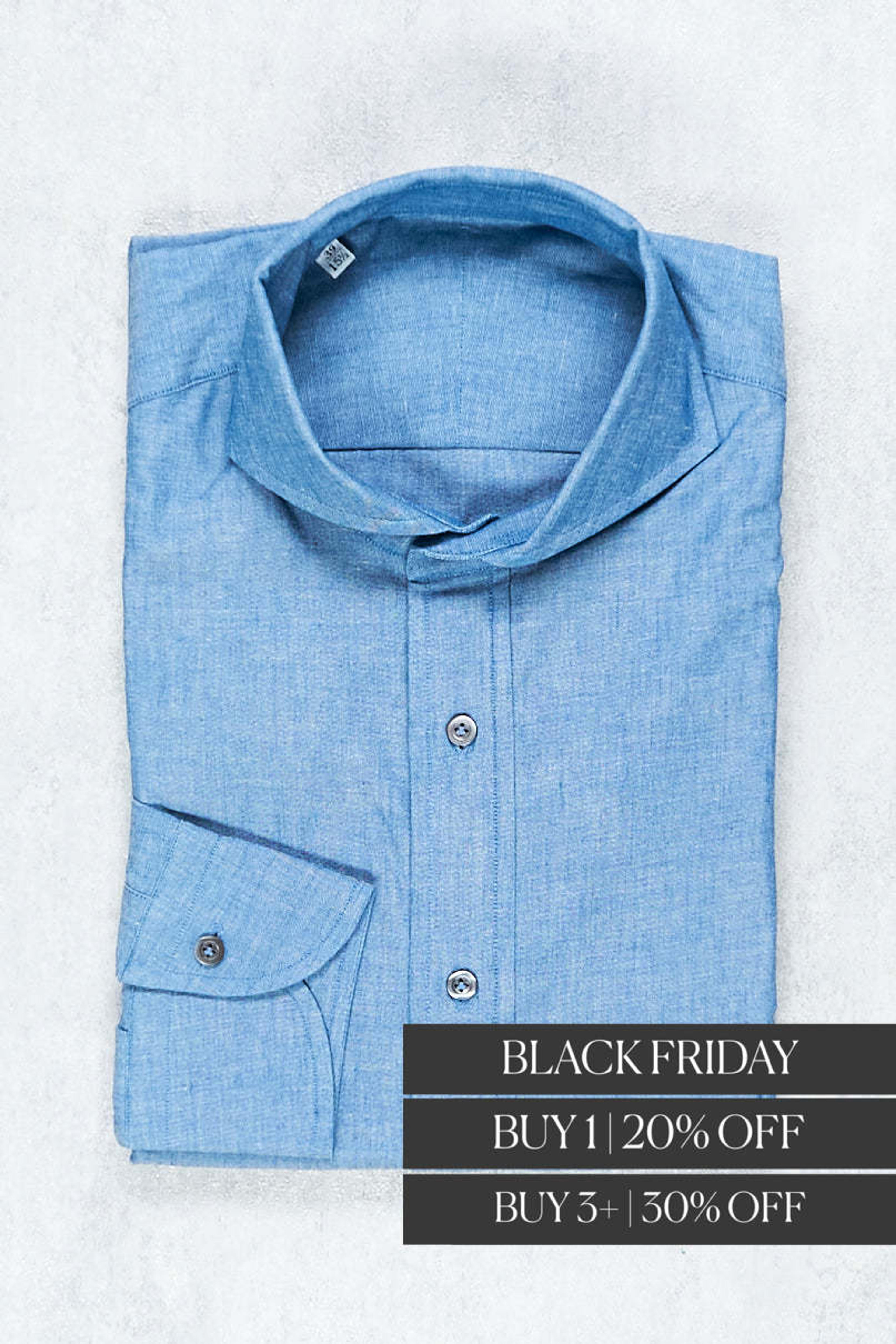 P. Johnson Chambray Cutaway Collar Popover Shirt – Drop 93