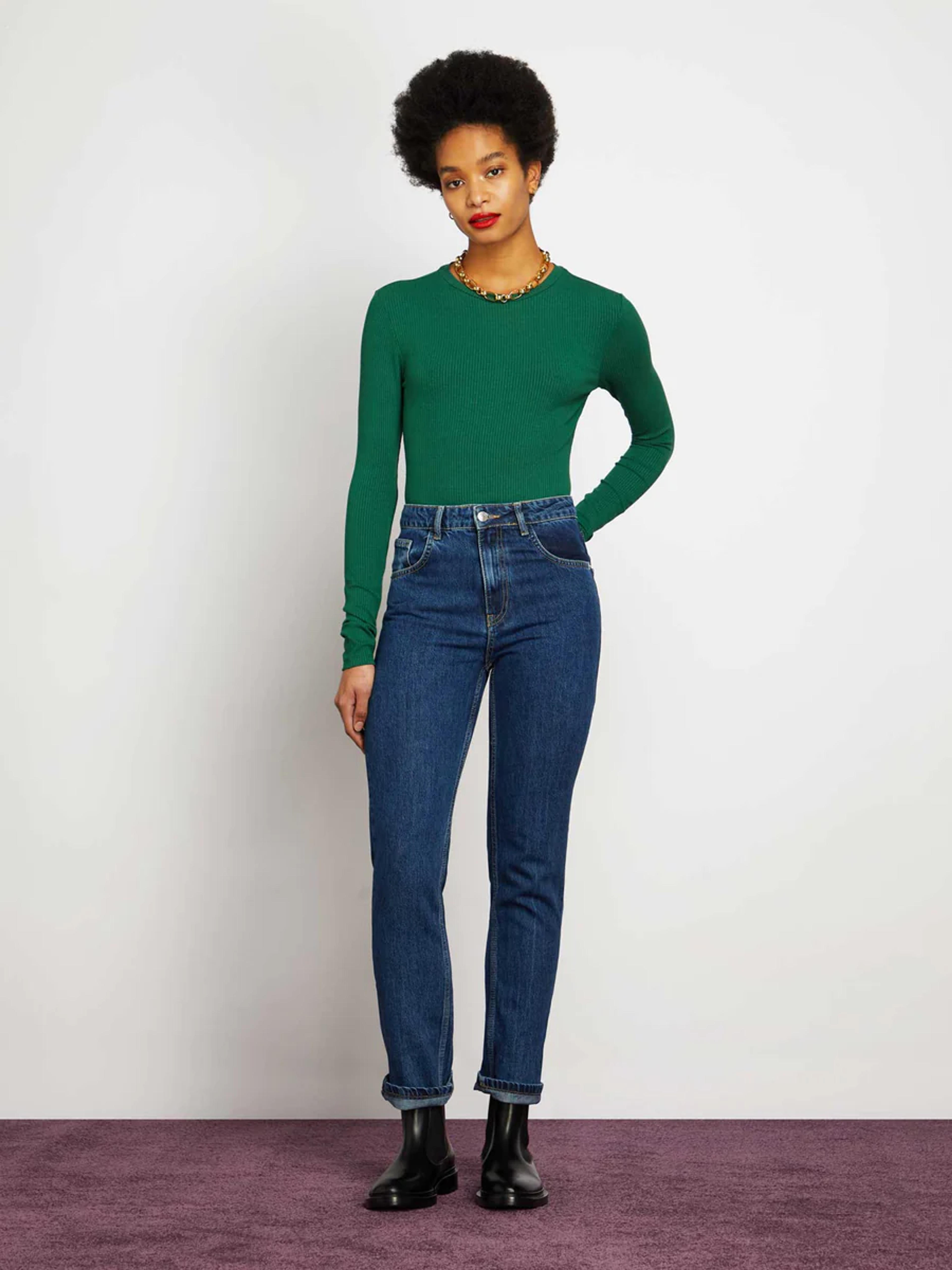 Jersey Cut Out Body in Forest Green | OMNES | Bodysuit | Sustainable & Affordable Clothing | Shop Women's Fashion