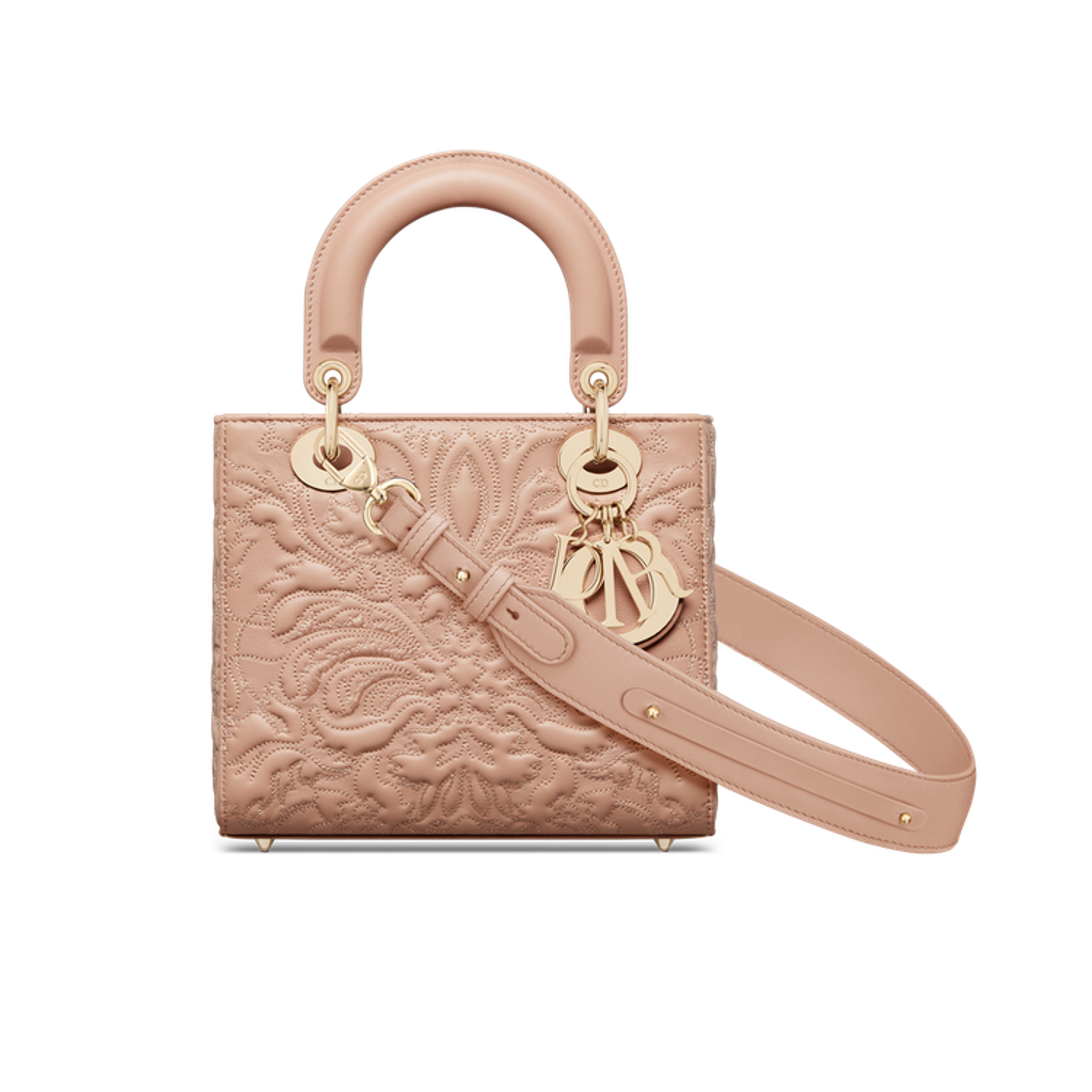 Small Lady Dior My ABCDior Bag Pink Quilted-Effect Lambskin with Ornamental Motif | DIOR US