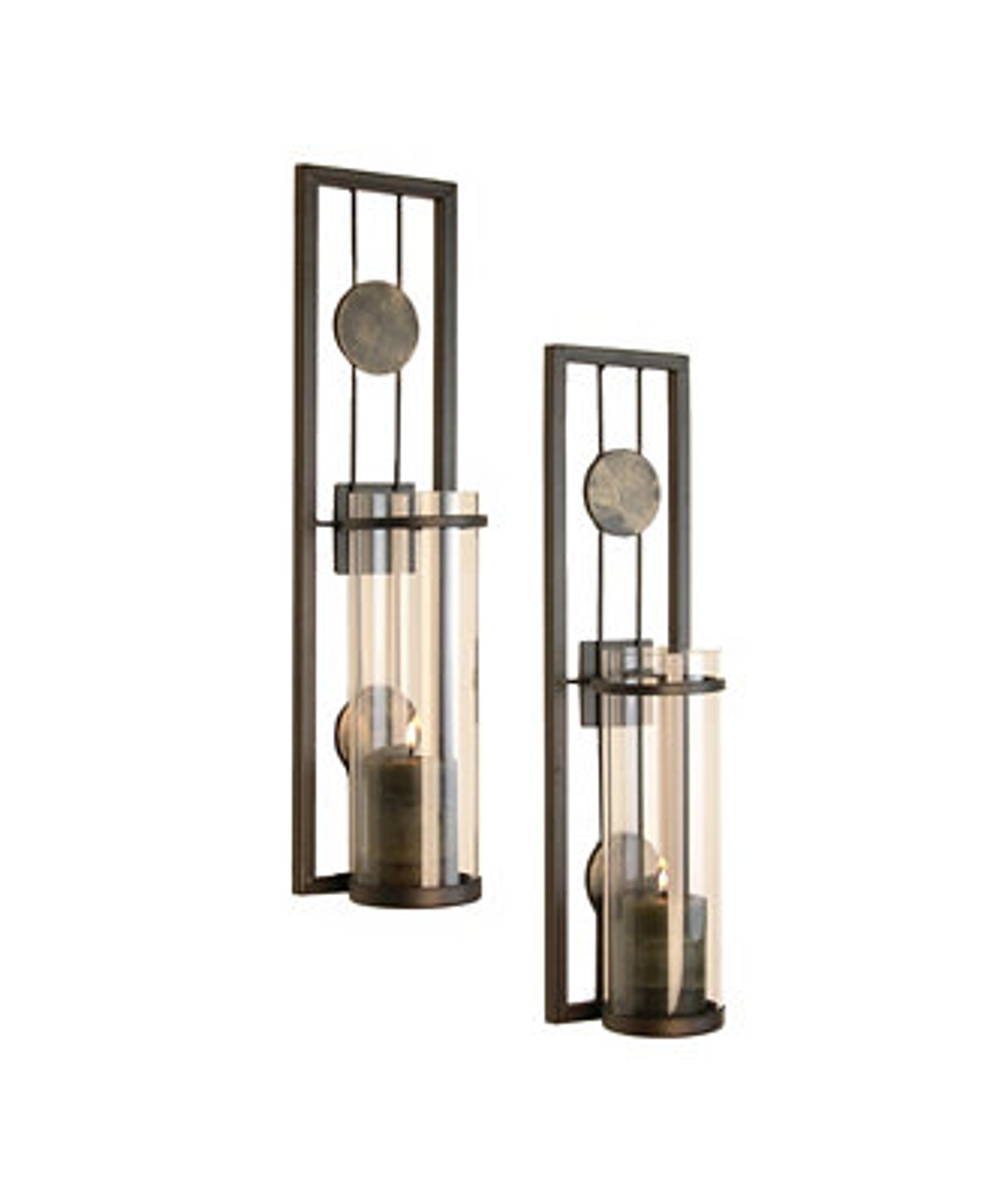 Danya B Set of Two Contemporary Metal Wall Sconces & Reviews