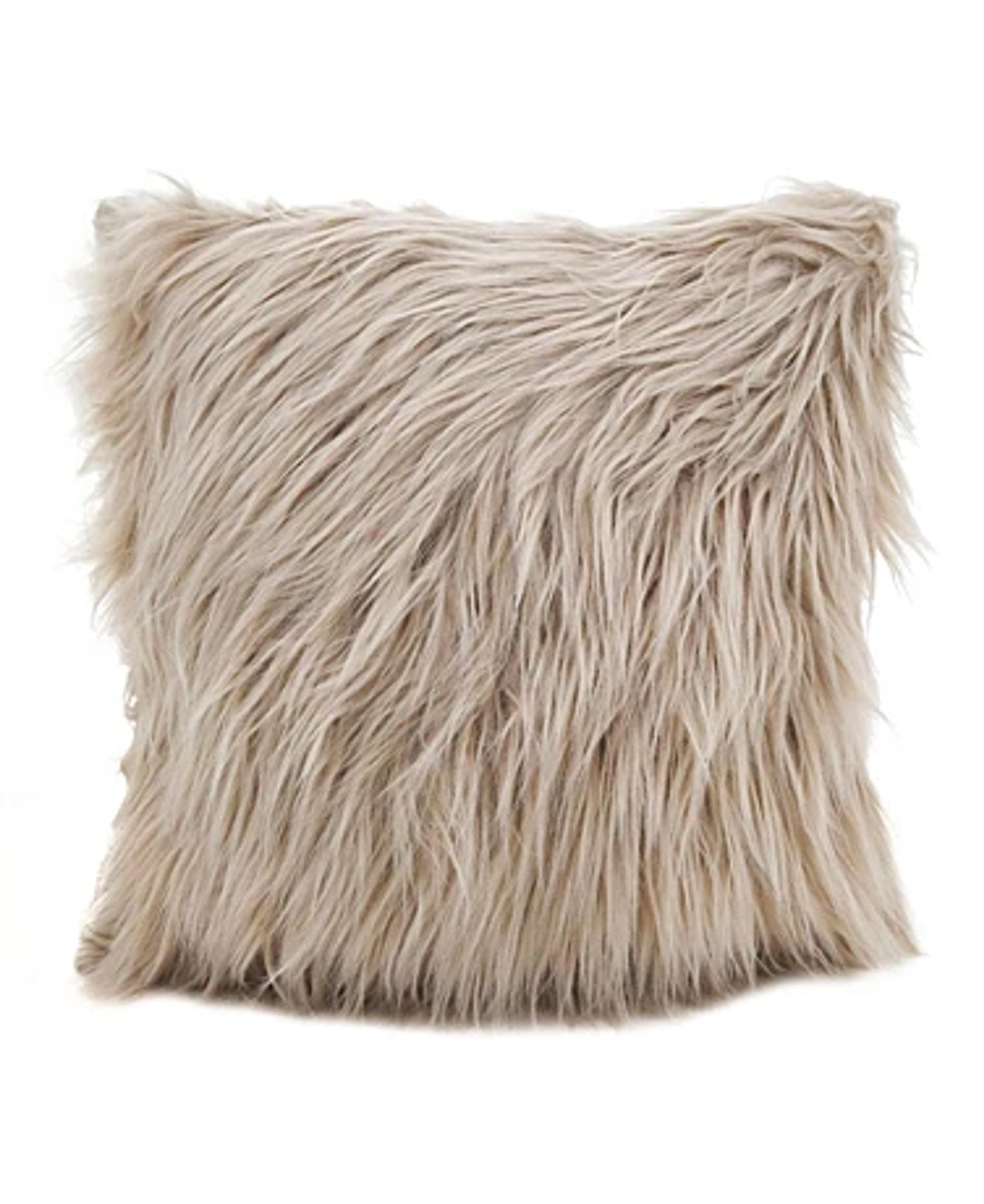 Saro Lifestyle Long Haired Faux Fur Decorative Pillow, 18" x 18" - Macy's