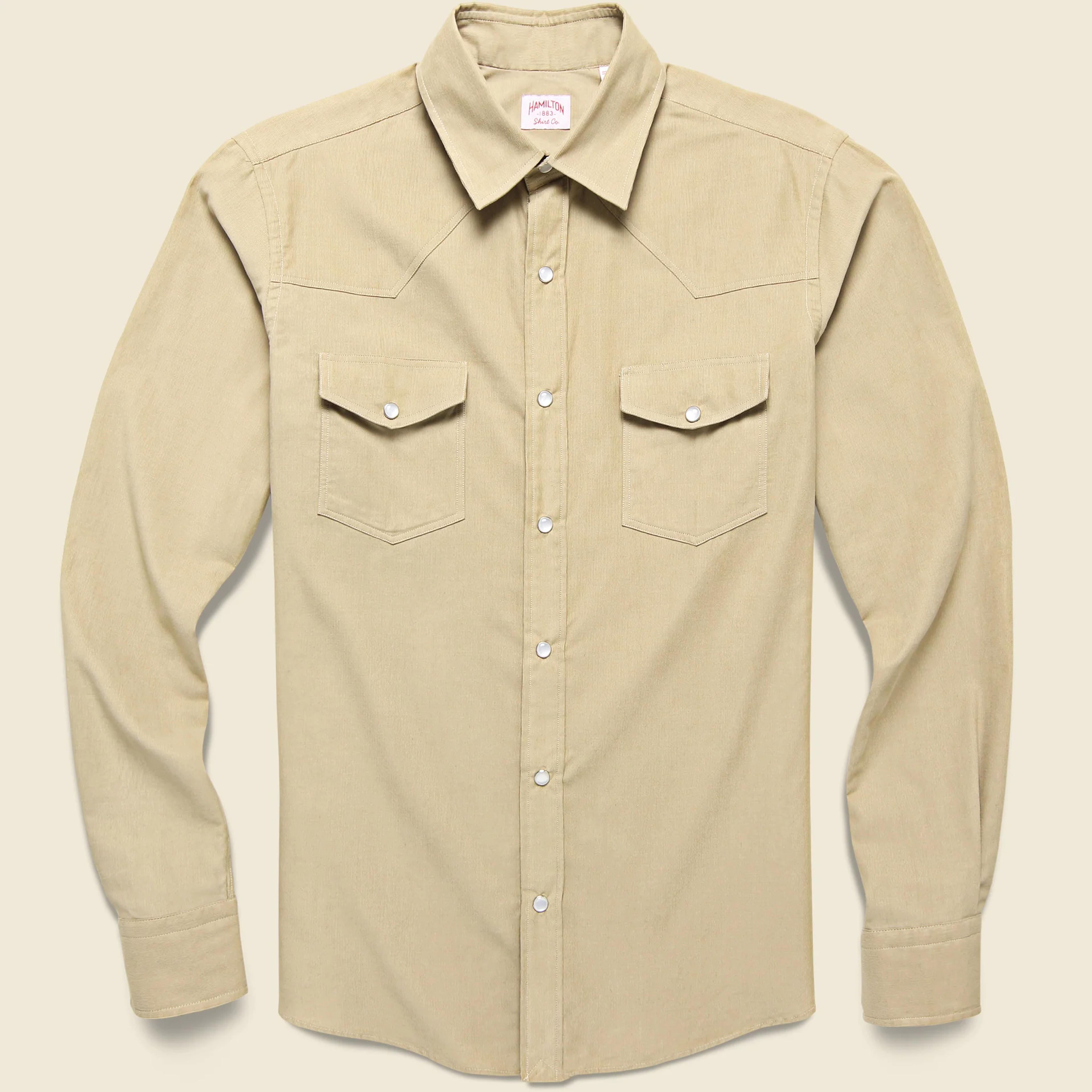 Micro Corduroy Western Shirt - Tan