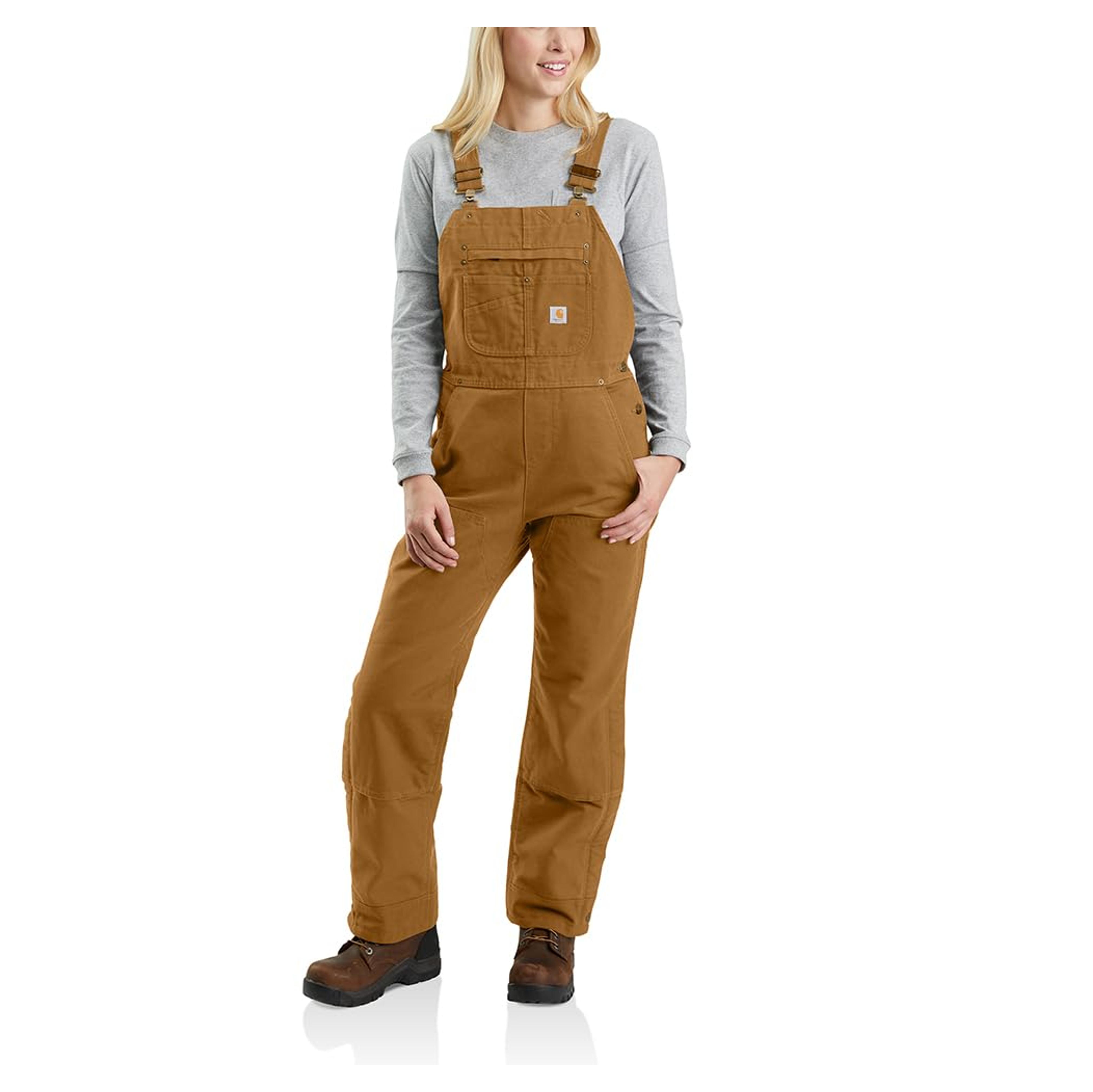 Amazon.com: Carhartt Women's Relaxed Fit Washed Duck Insulated Bib Overall, Brown, Small Short : Clothing, Shoes & Jewelry