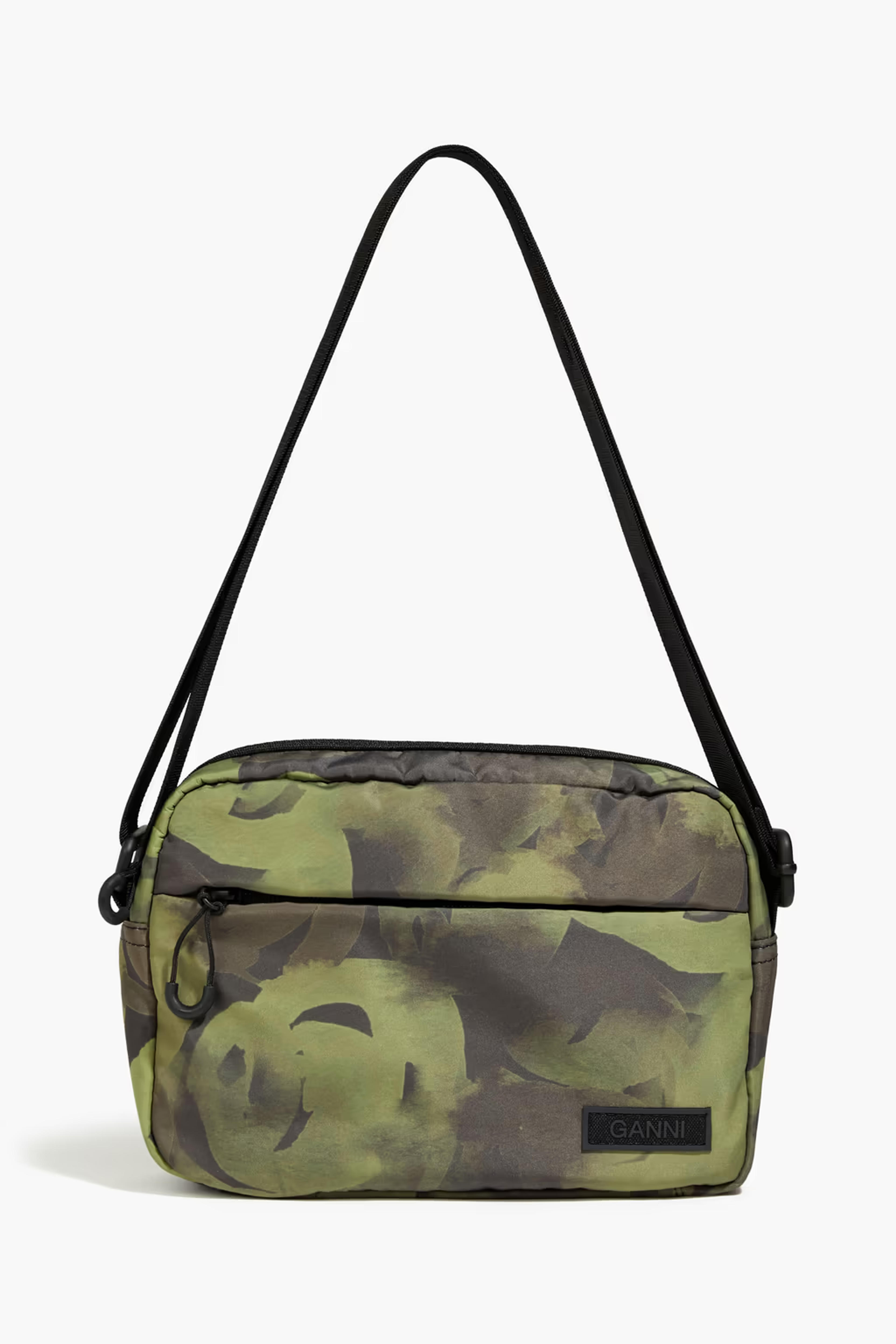 Army green Floral-print shell shoulder bag | Sale up to 70% off | THE OUTNET | GANNI | THE OUTNET