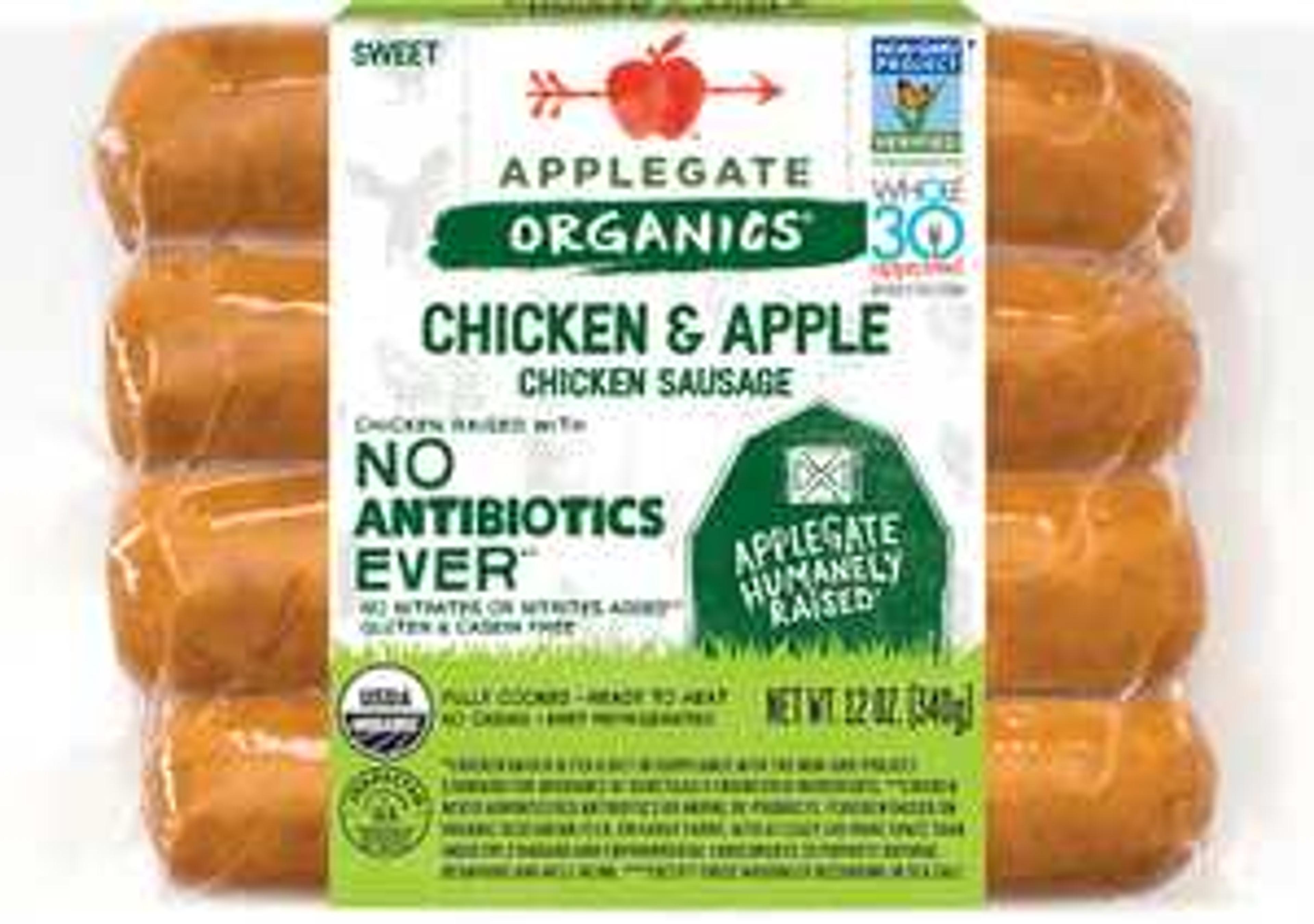 Products - Dinner Sausage - Organic Chicken & Apple Sausage - Applegate