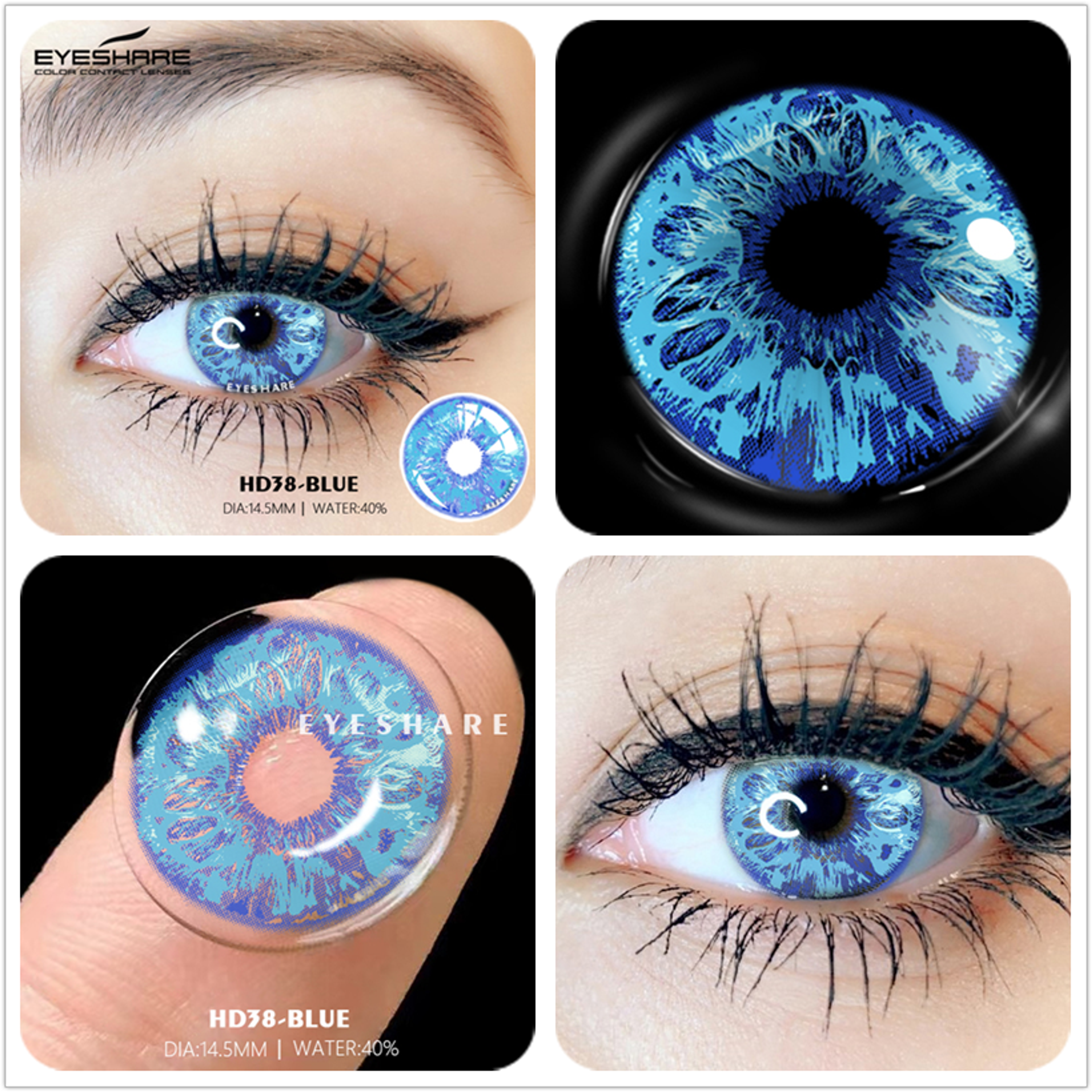 2pcs Colored Contact Lenses For Eyes Cosplay Colored Lenses Blue Contact Lens Yearly Beautiful Pupil Eyes Contact Lens - AYY RED