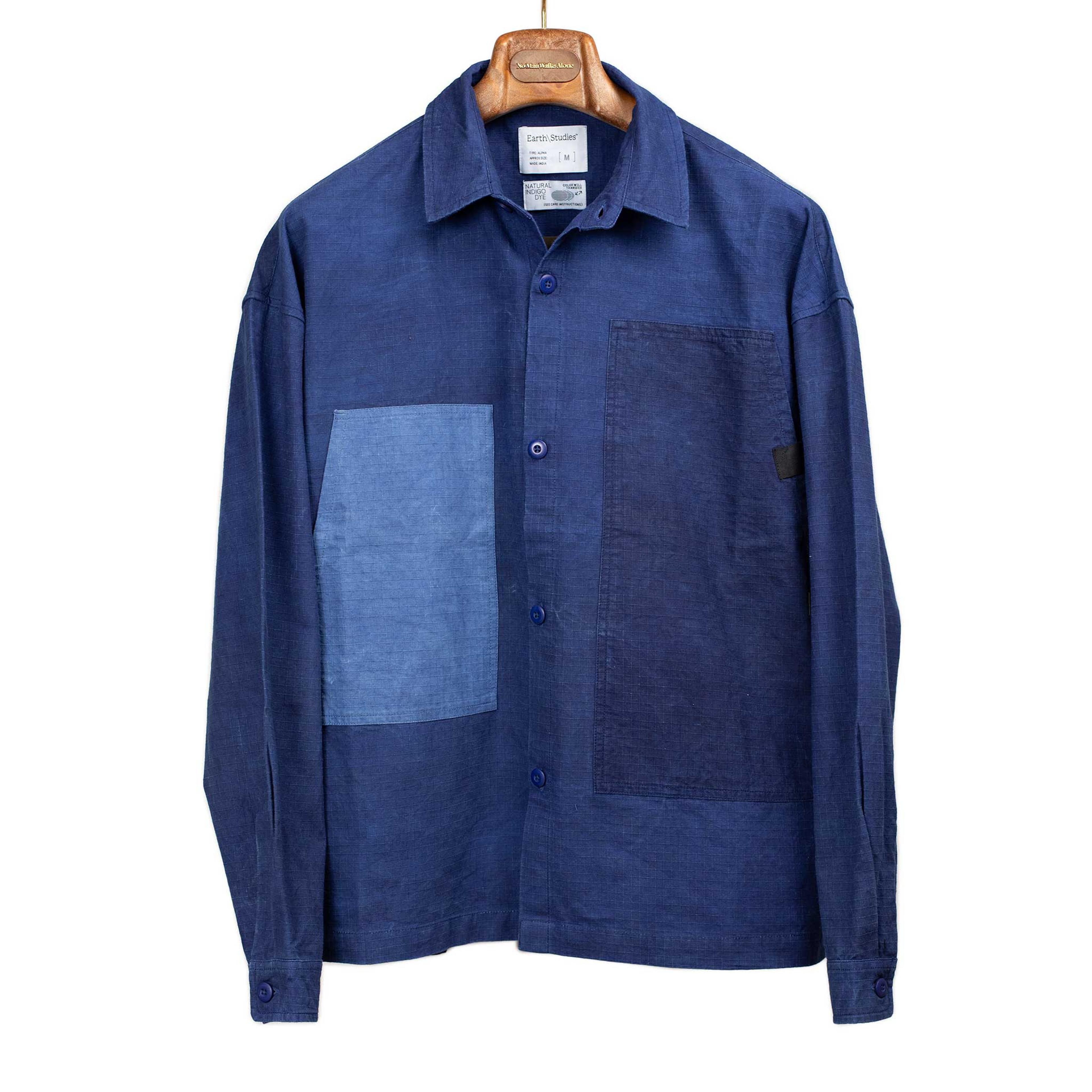 Earth/Studies Research shirt in natural indigo cotton ripstop – No Man Walks Alone