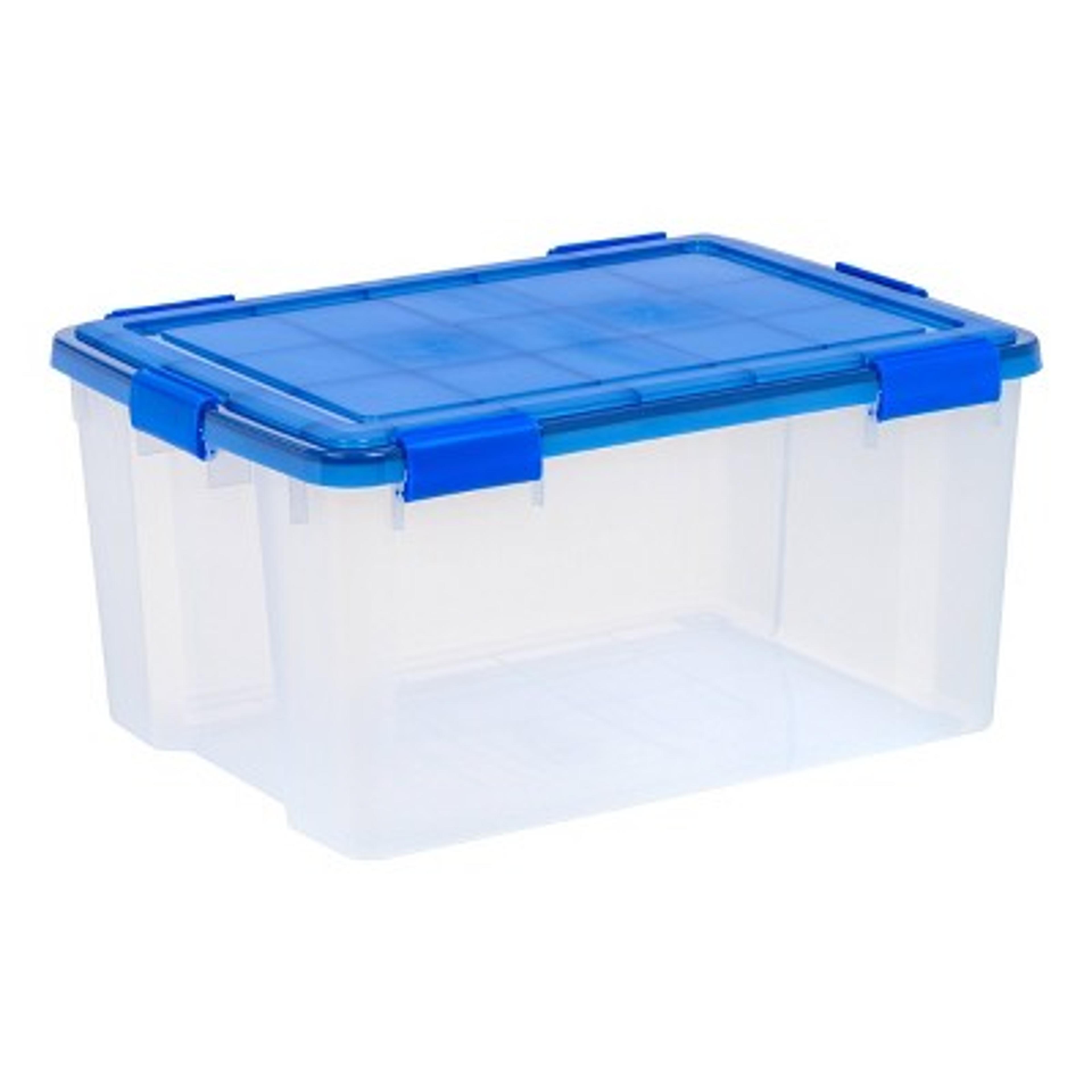 Iris 62qt Weatherpro Plastic Storage Bin Blue : Target