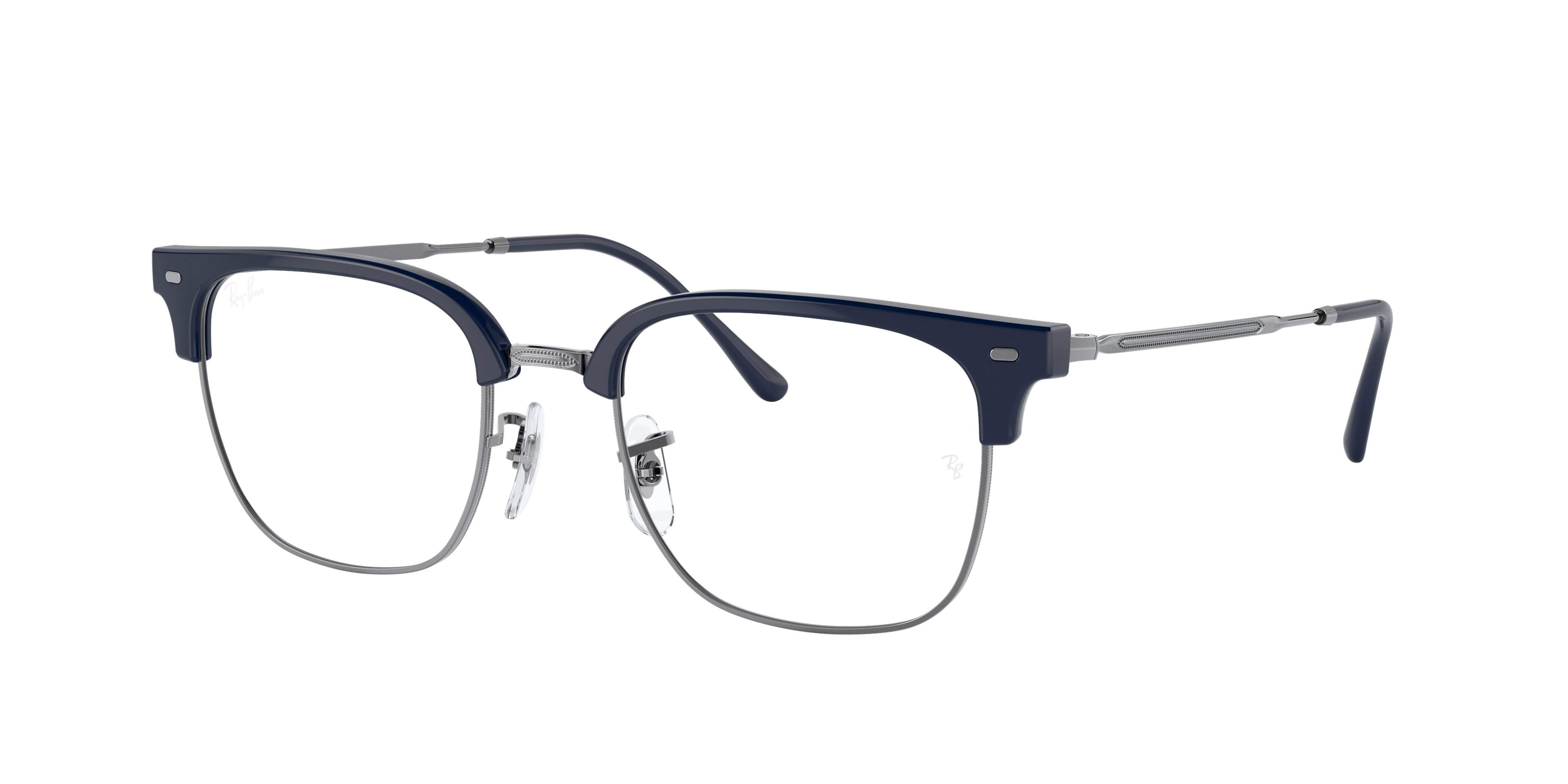 New Clubmaster Optics Eyeglasses with Blue On Gunmetal Frame | Ray-Ban®