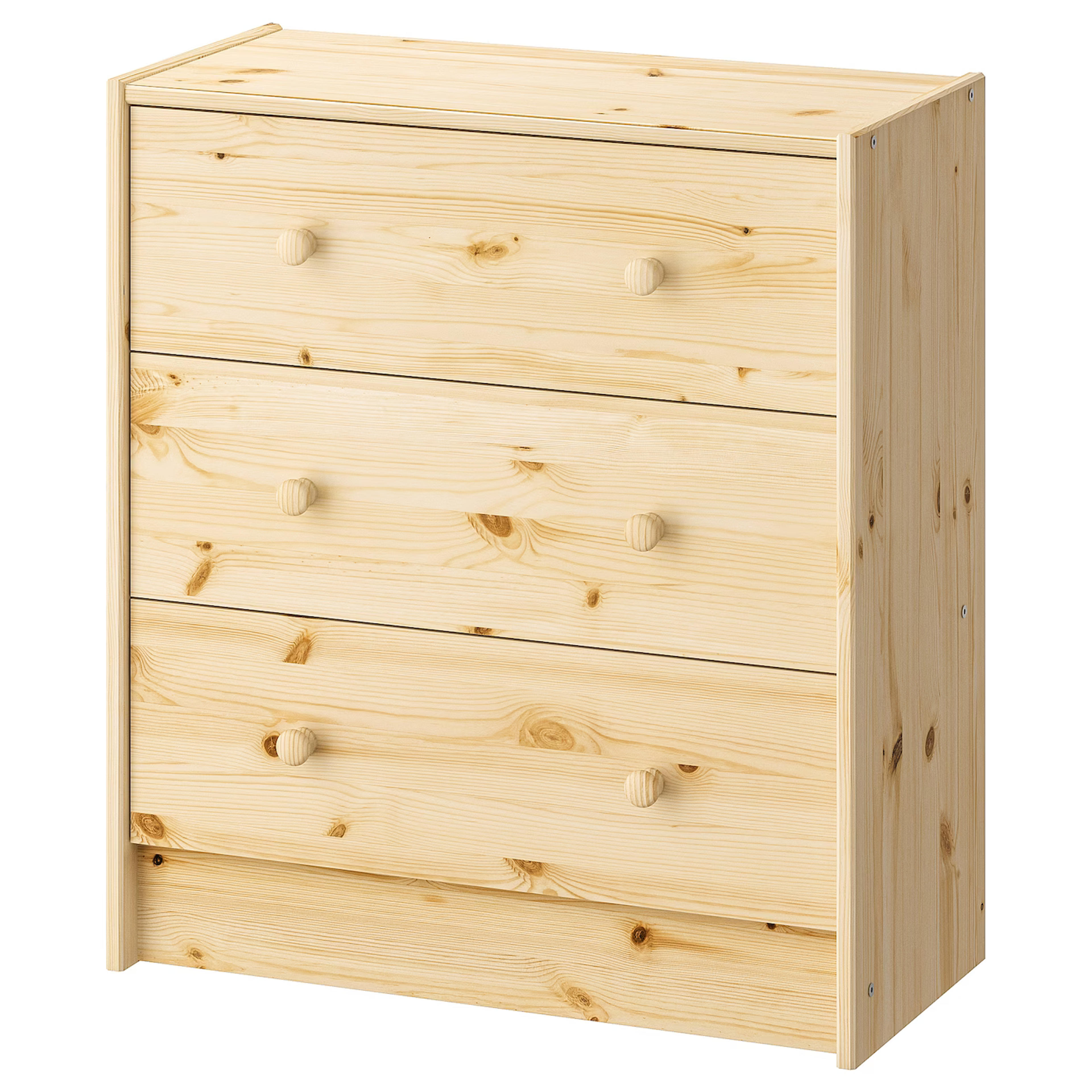 RAST 3-drawer chest, pine, 24 3/8x26 3/4"