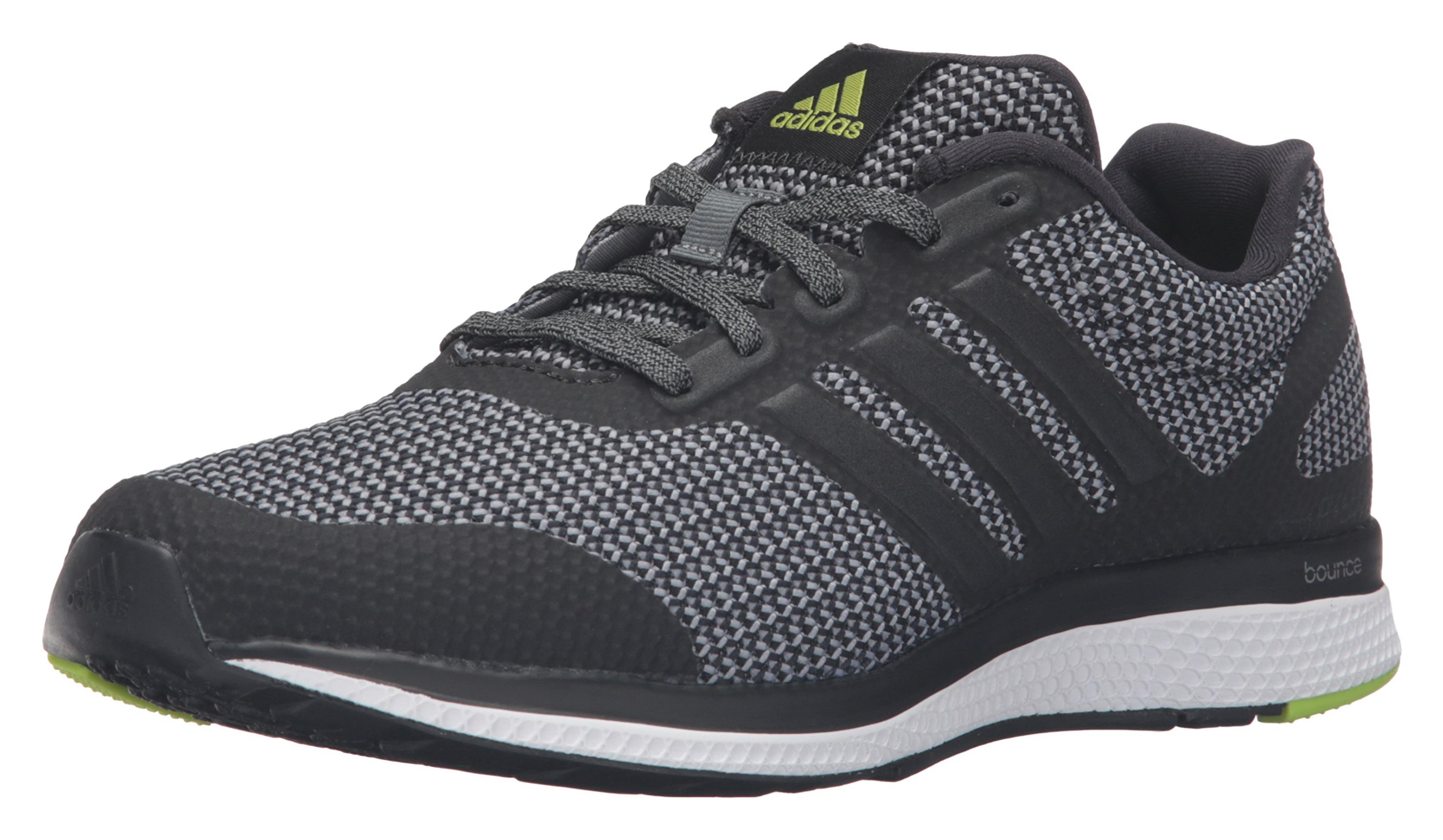 adidas Performance Men's Mana Bounce Running Shoe,Vista Grey/Black/Semi Solar Slime,6.5 M US