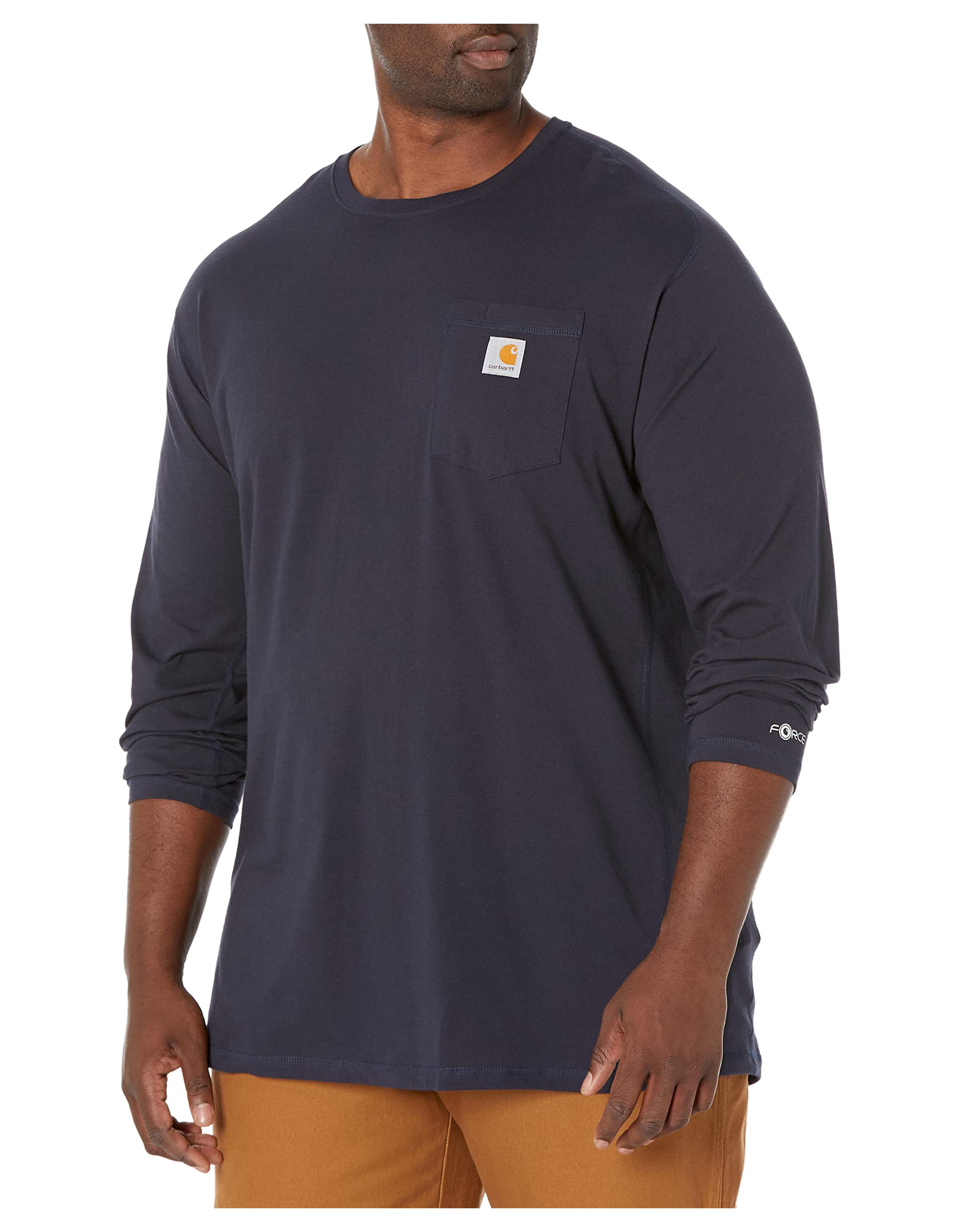 Amazon.com: Carhartt Men's Force Relaxed Fit Midweight Long-Sleeve Pocket T-Shirt: Clothing, Shoes & Jewelry