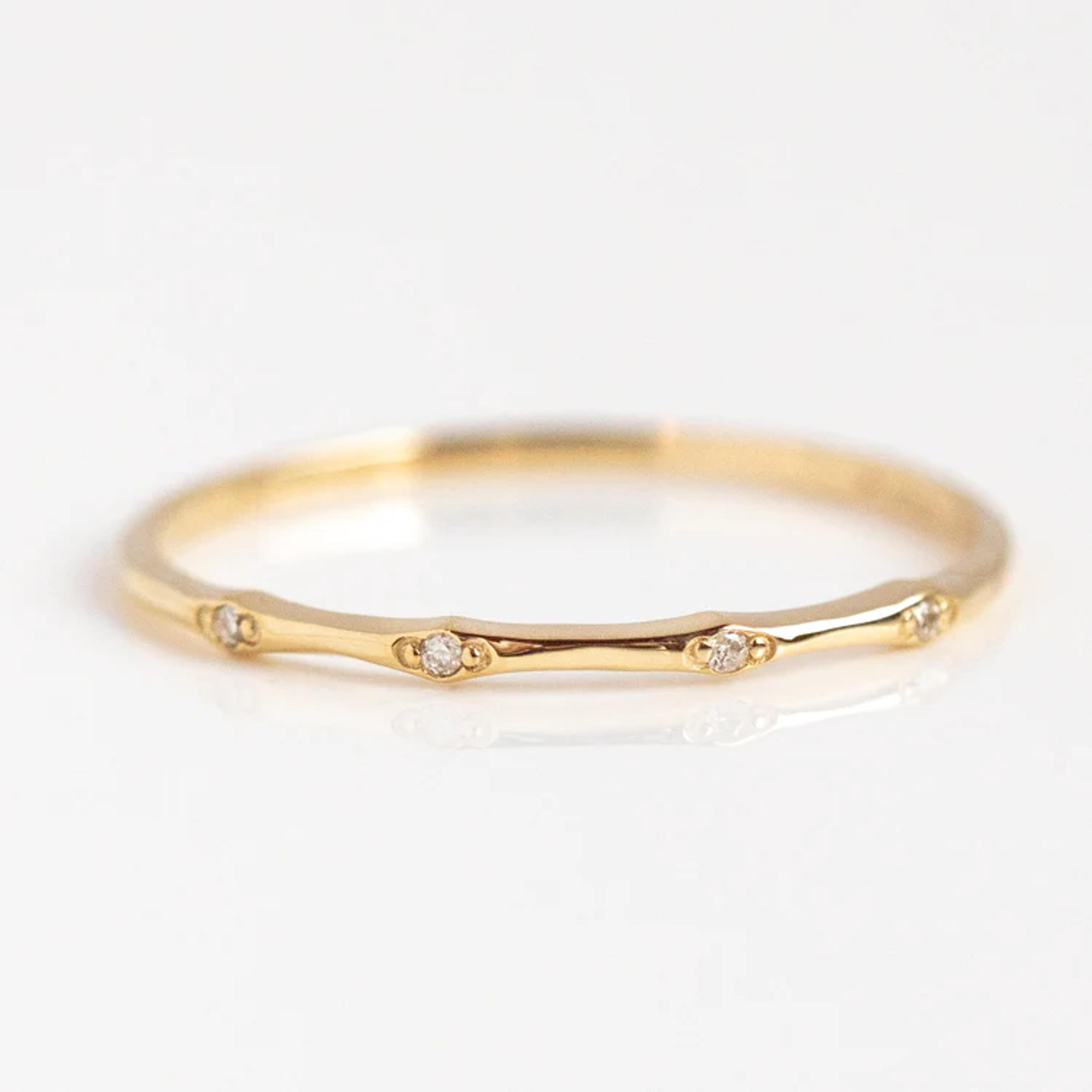 Solid Gold Textured Diamond Band – local eclectic