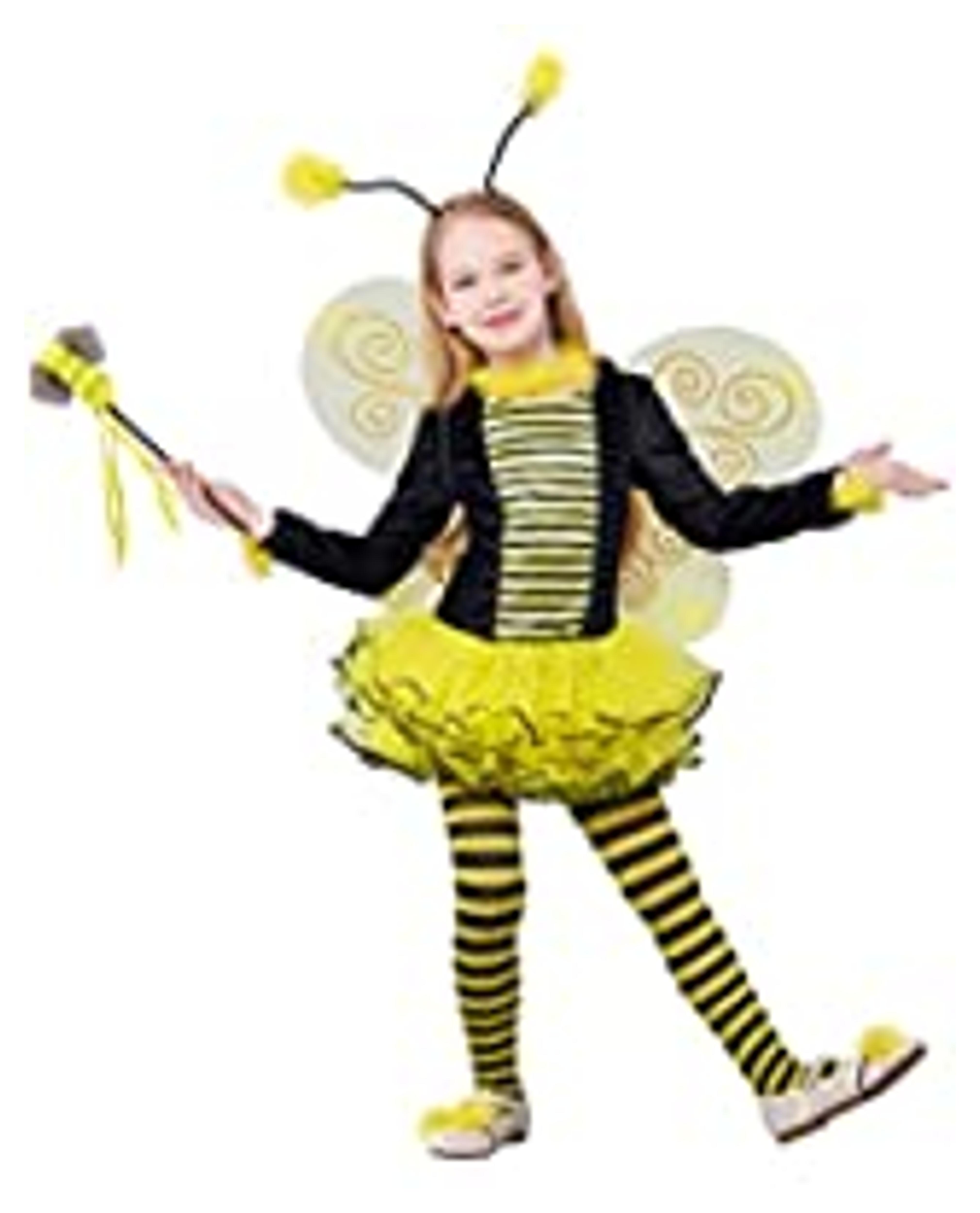 Amazon.com: Girls Bee Costume, Deluxe Animal Fancy Dress Outfit with Wings (10pcs Set) 9-10 Years : Toys & Games
