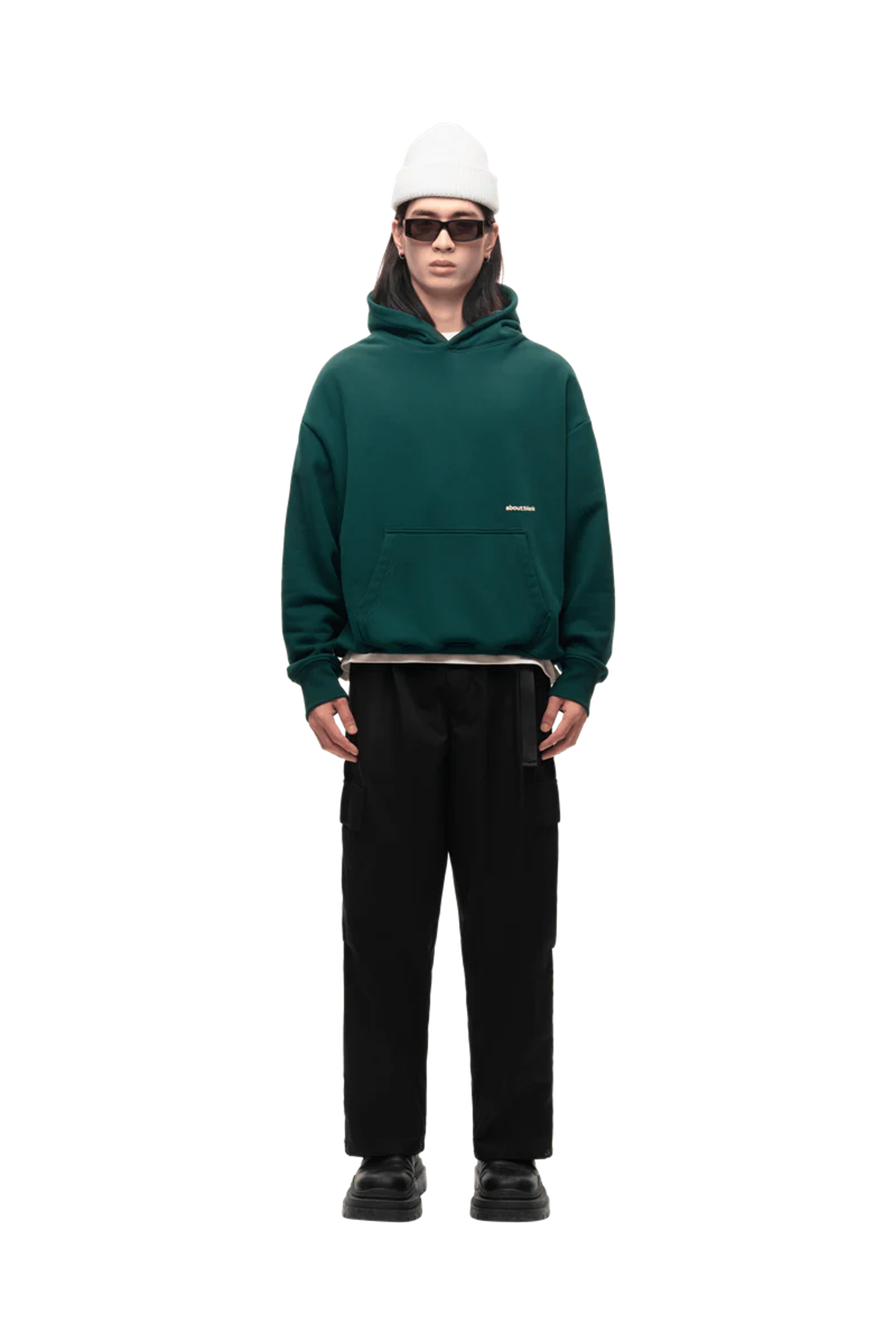 about:blank | box heavyweight hoodie epsom green