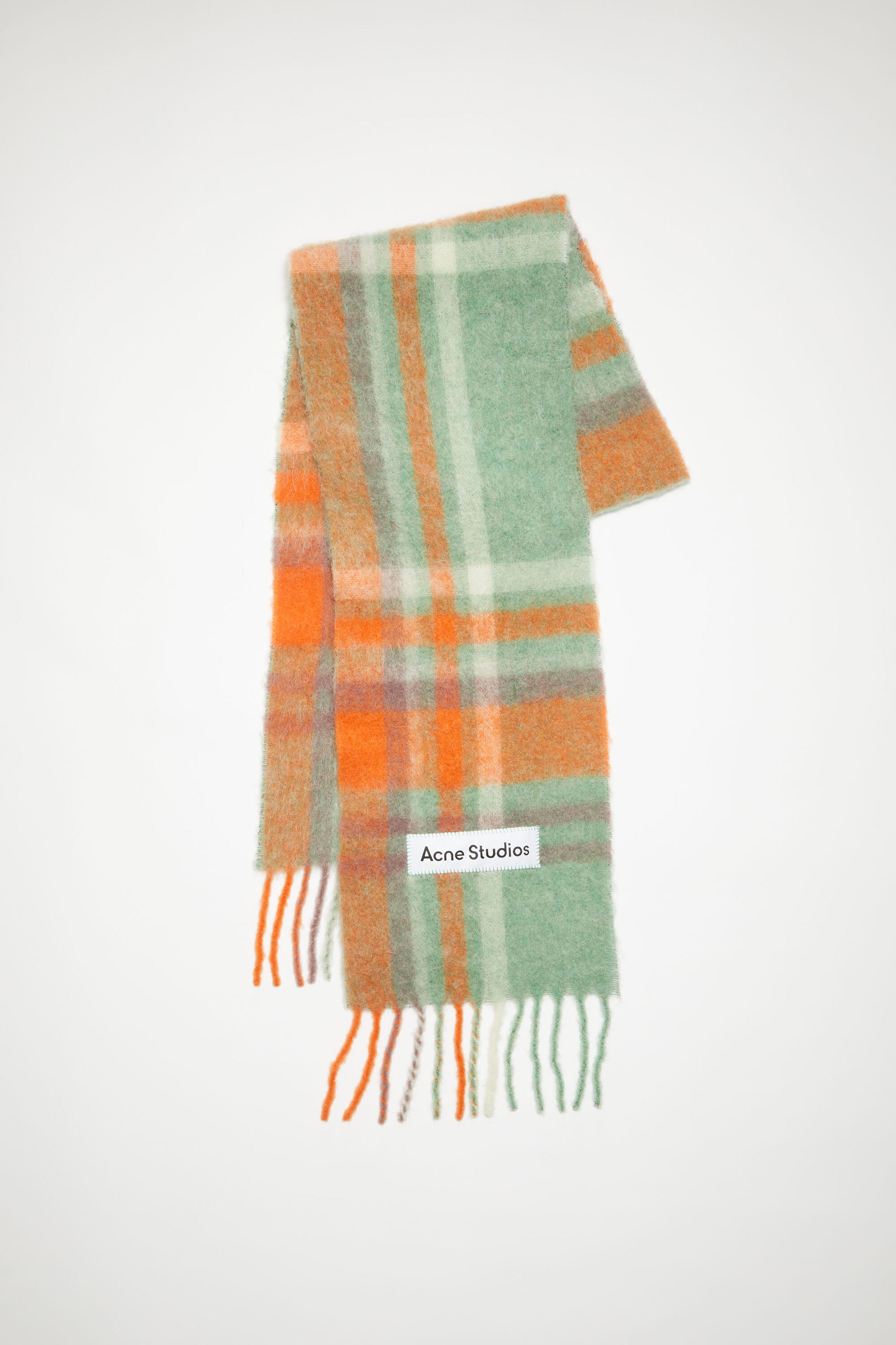 Acne Studios - Mohair tartan scarf - Orange/lilac/aqua blue