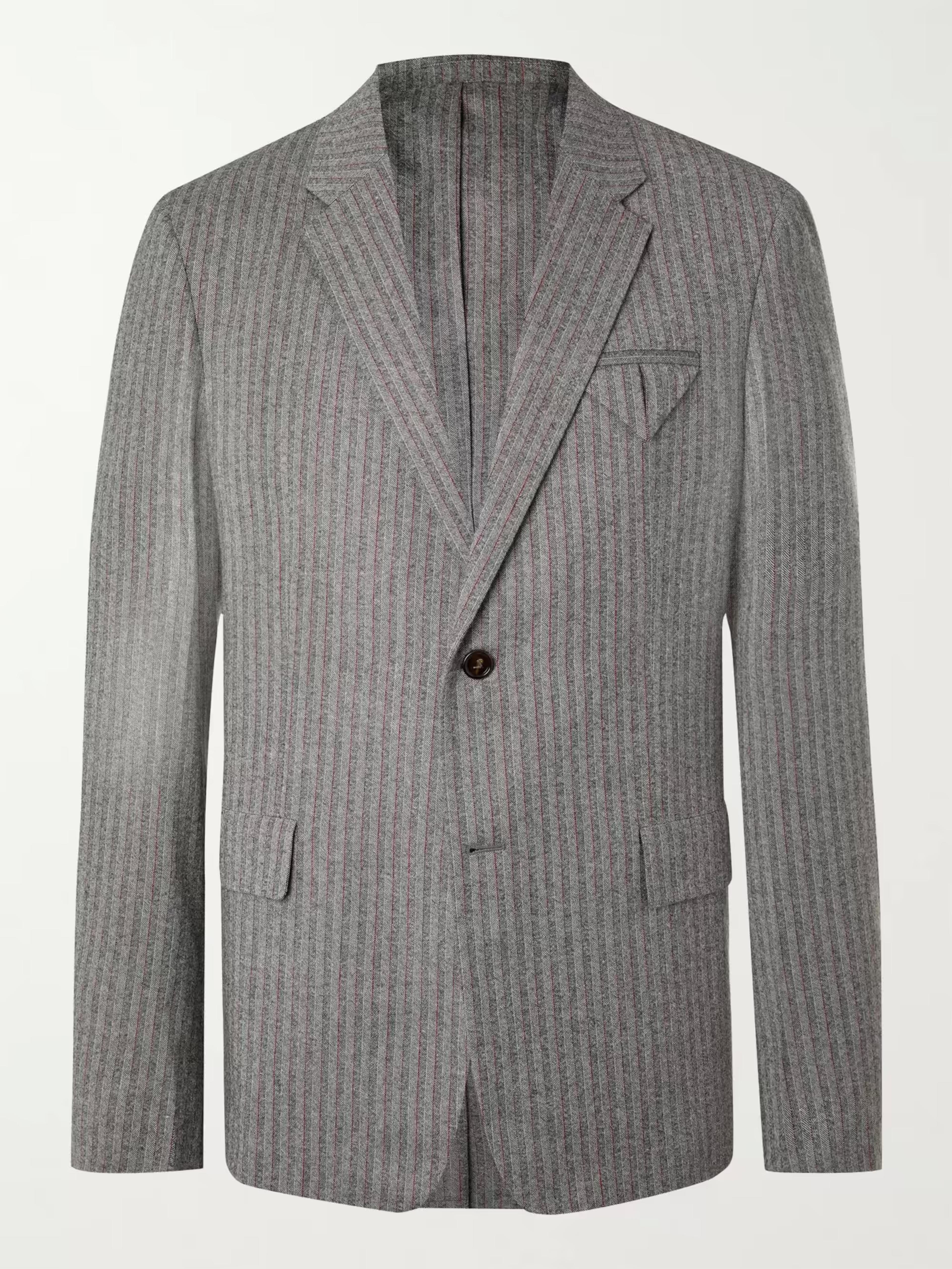 BOTTEGA VENETA Herringbone Stretch-Wool Flannel Suit Jacket | MR PORTER