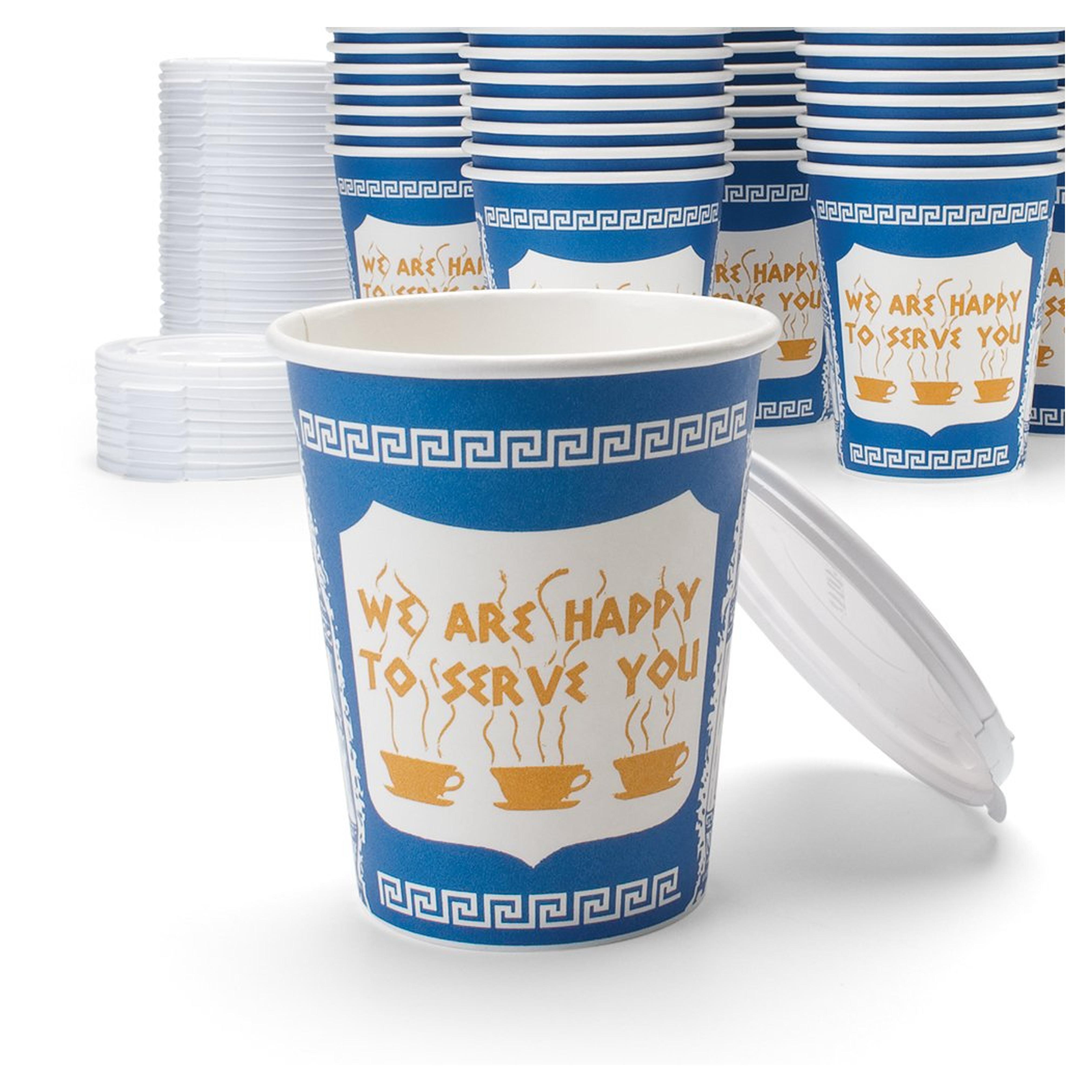 NY Coffee Cup, 50 paper cups with lids