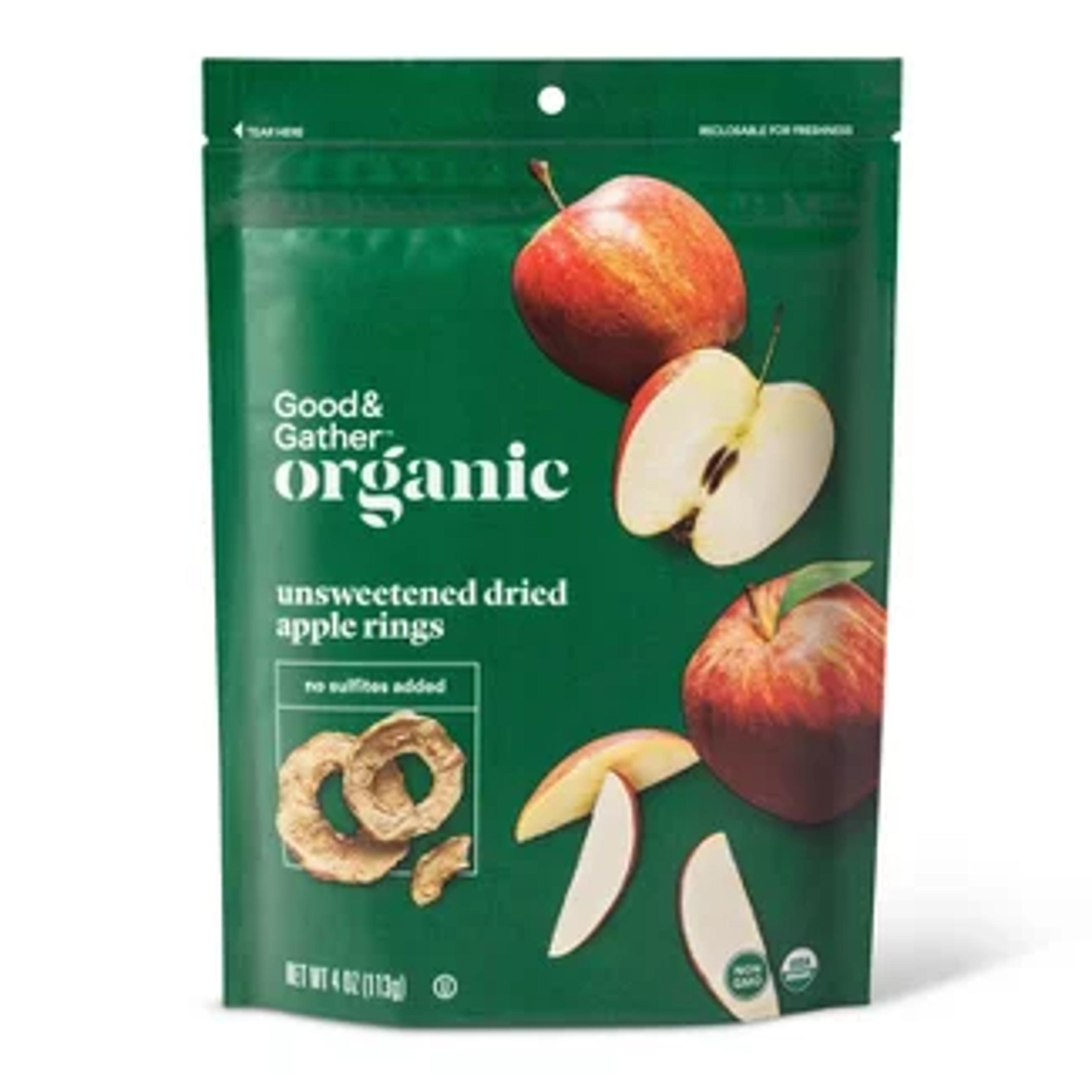 Organic Dried Unsweetened Apple Rings Snacks - 4oz - Good & Gather™ : Target