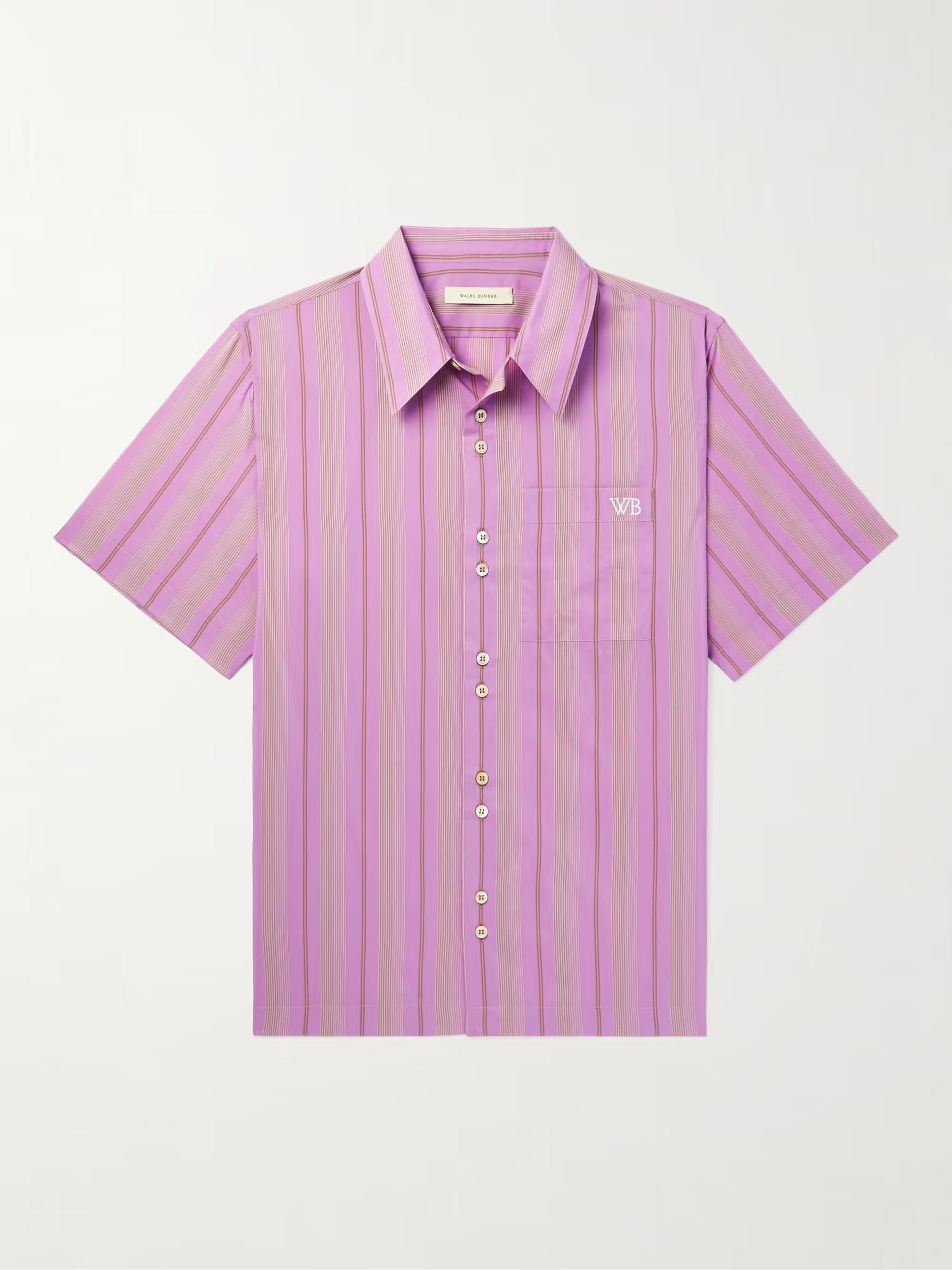 WALES BONNER Stripe Rhythm Striped Cotton-Blend Shirt | MR PORTER