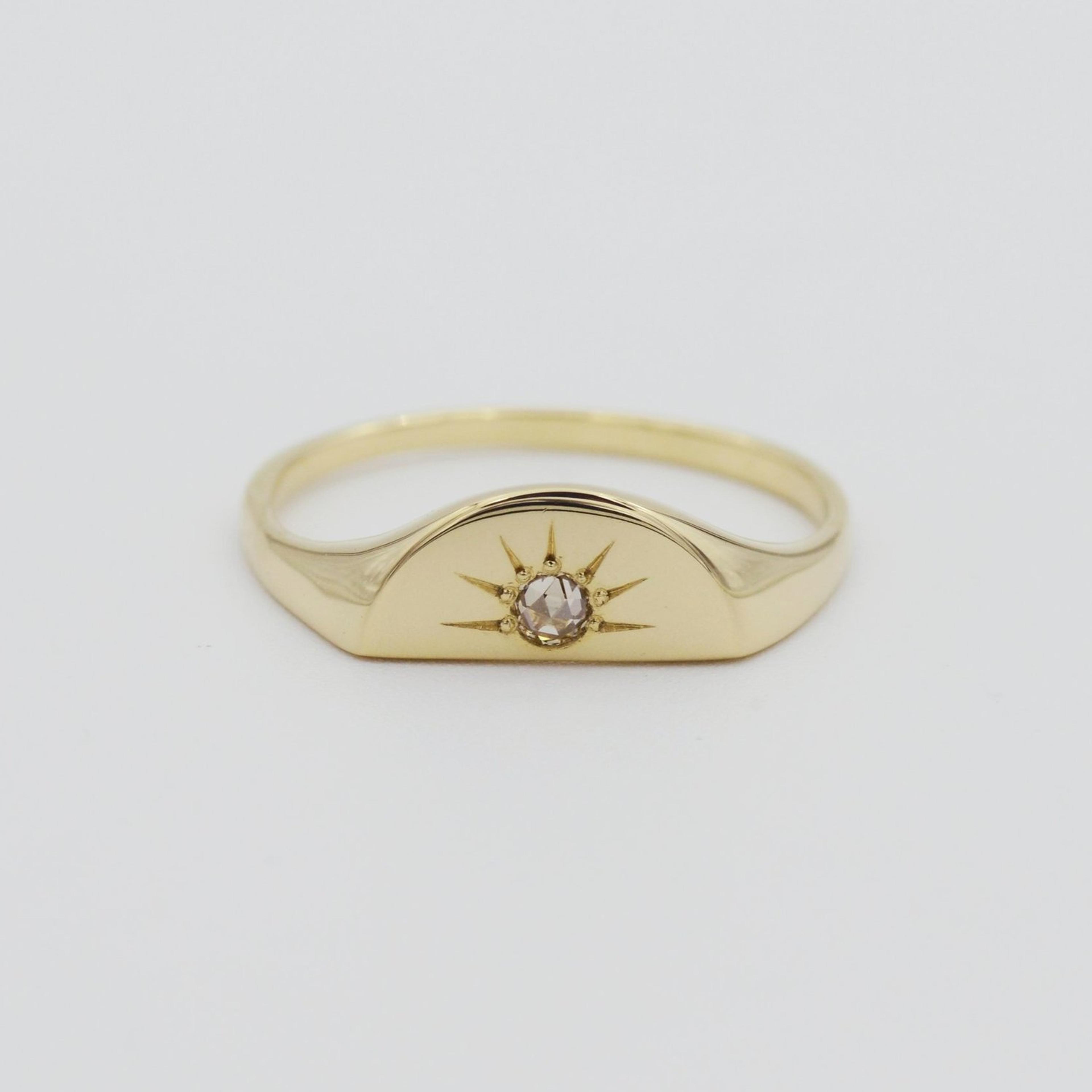 Diamond Bar Signet Ring — Claus Jewelry